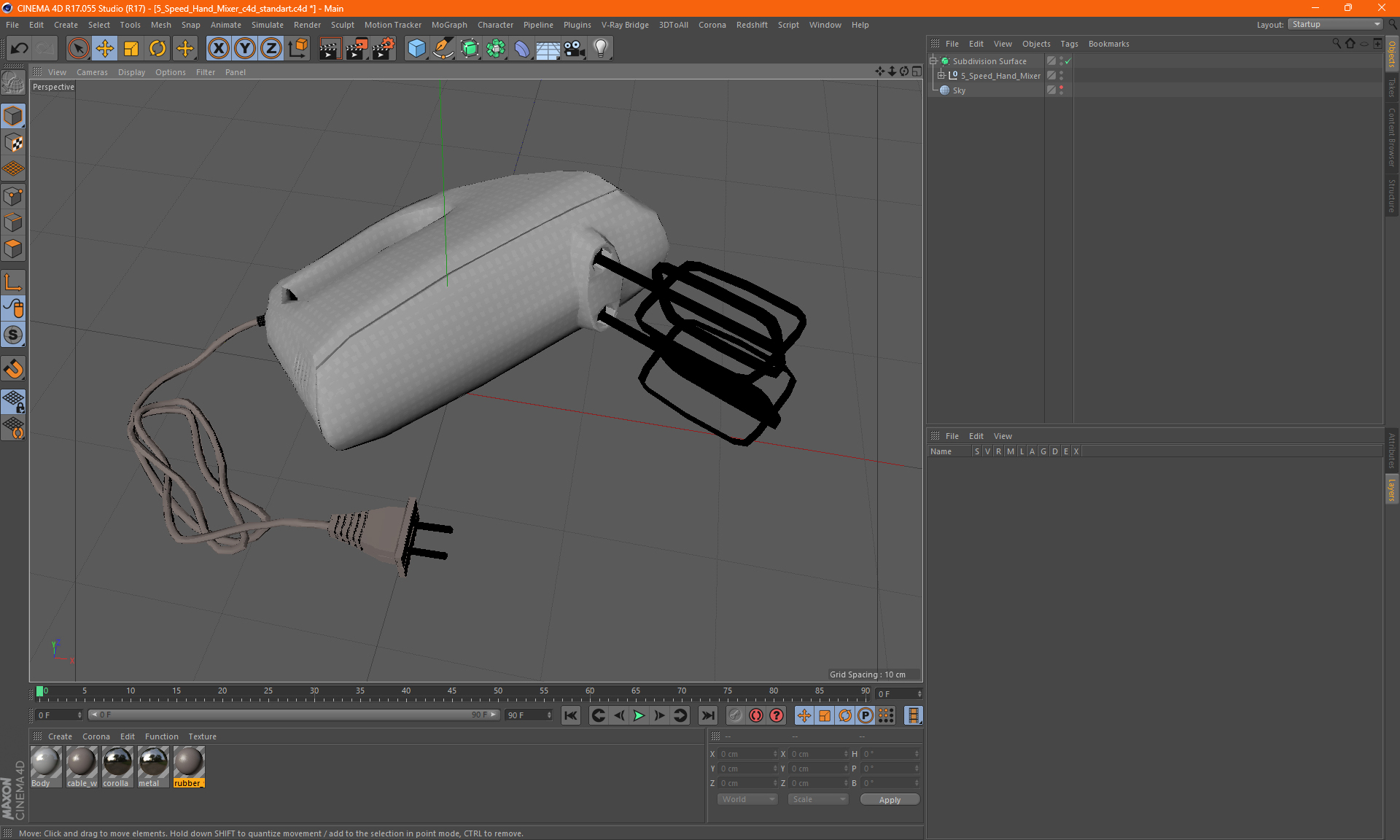 3D 5 Speed Hand Mixer model