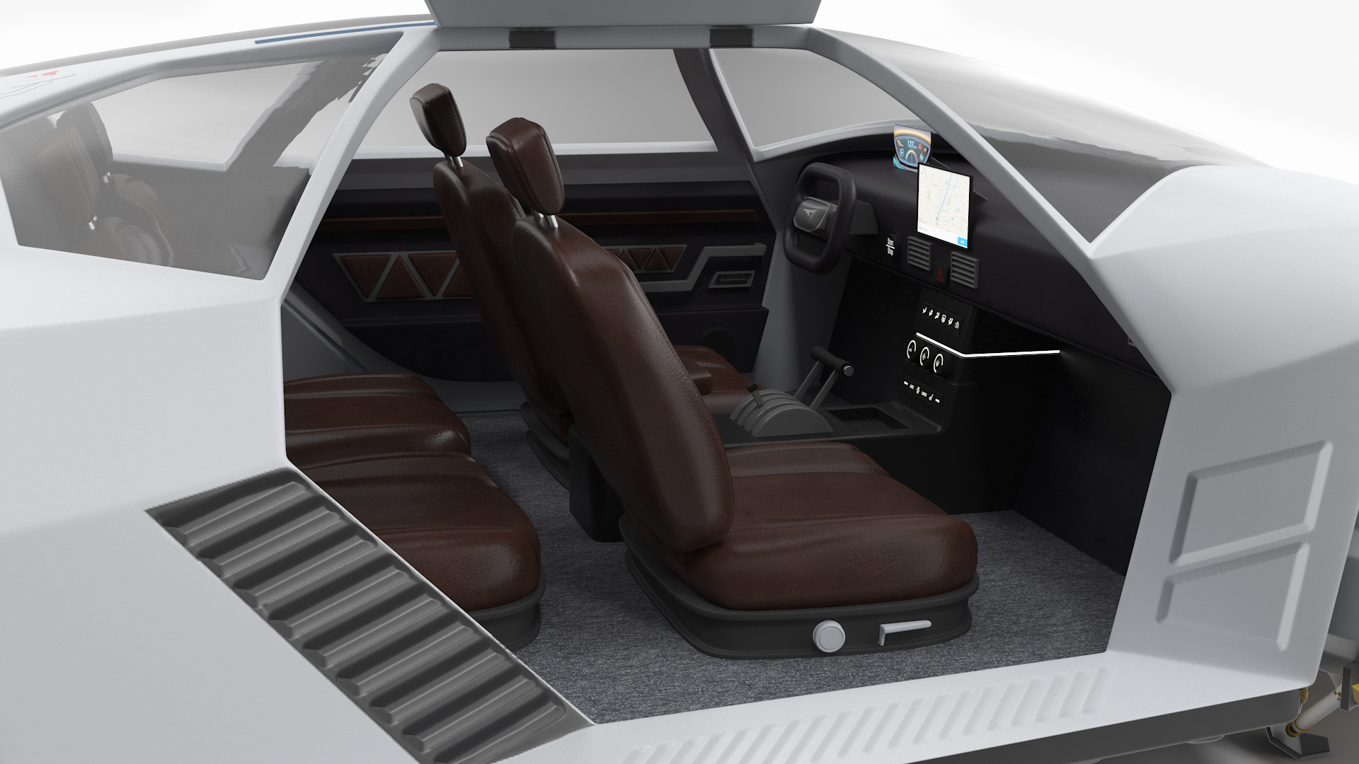 3D Futuristic Hover Car White