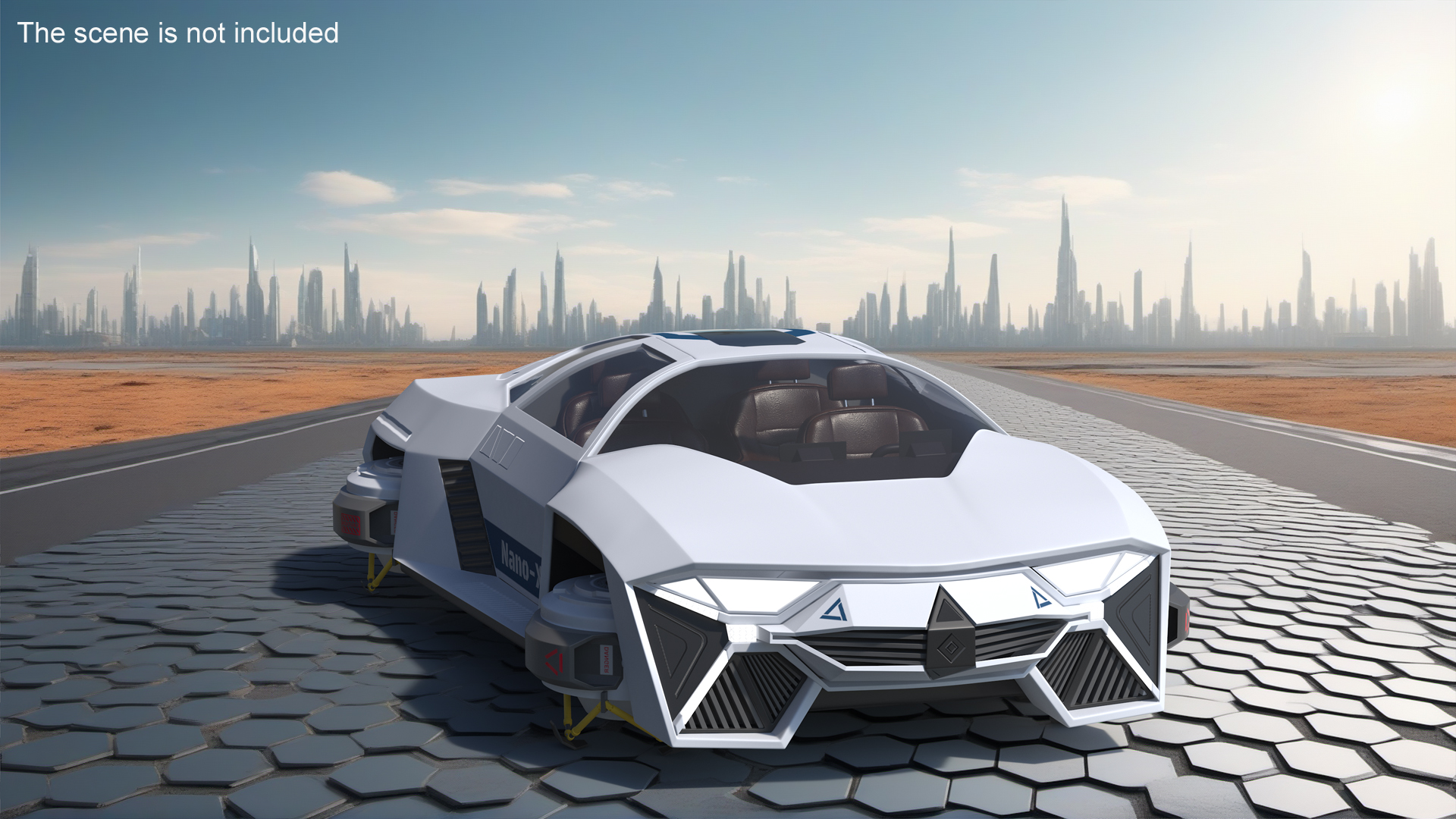 3D Futuristic Hover Car White