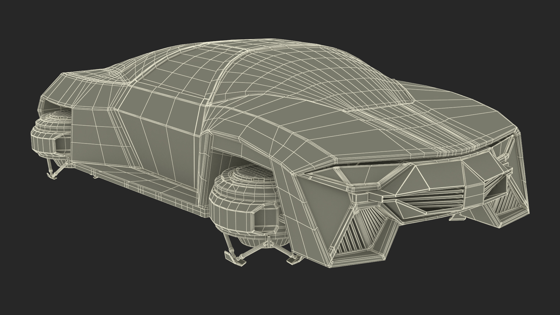 3D Futuristic Hover Car White
