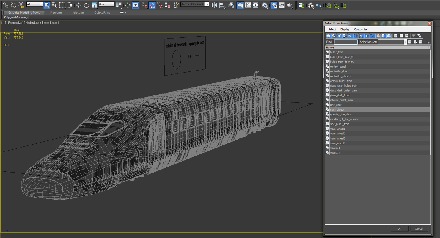 3D model Bullet Train Locomotive Rail Star Rigged