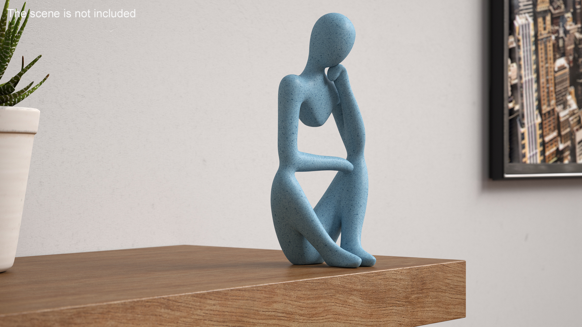 3D Human Decorative Figurine Blue Stone