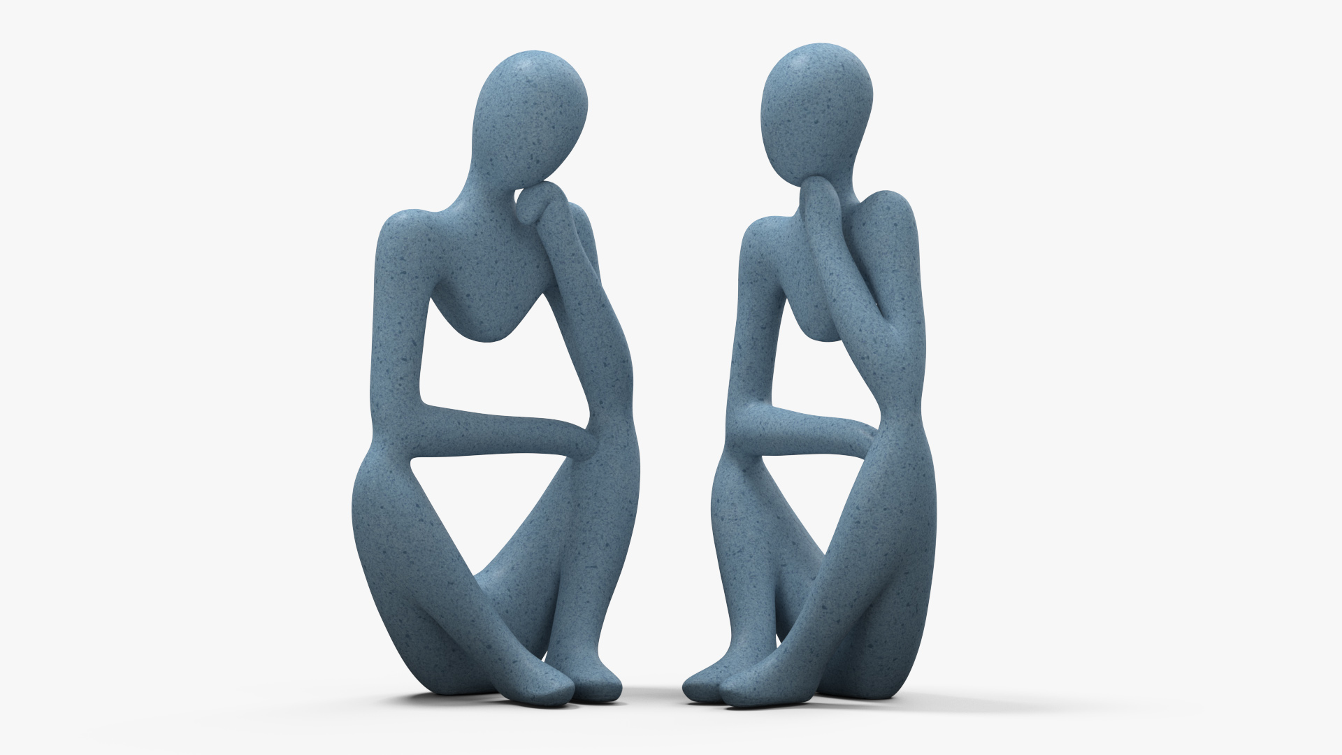 3D Human Decorative Figurine Blue Stone