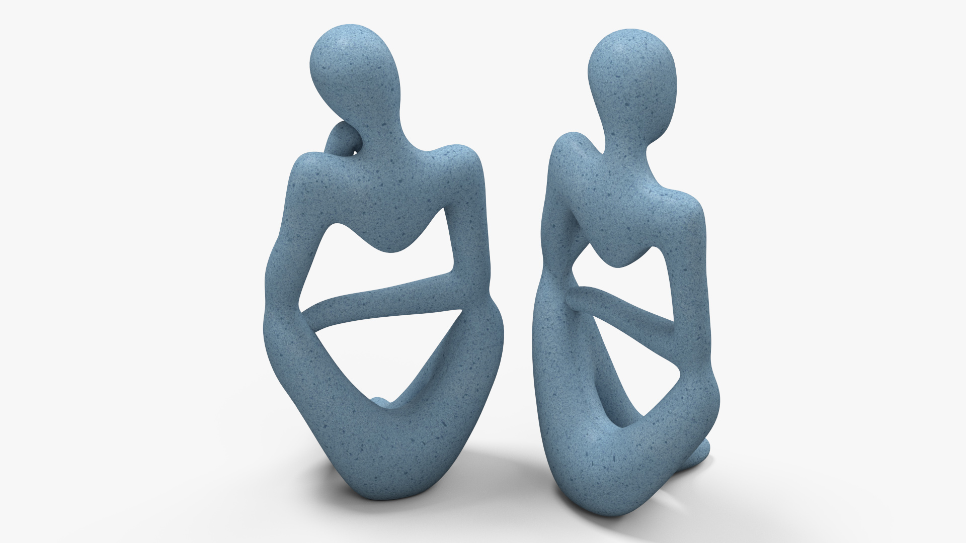 3D Human Decorative Figurine Blue Stone