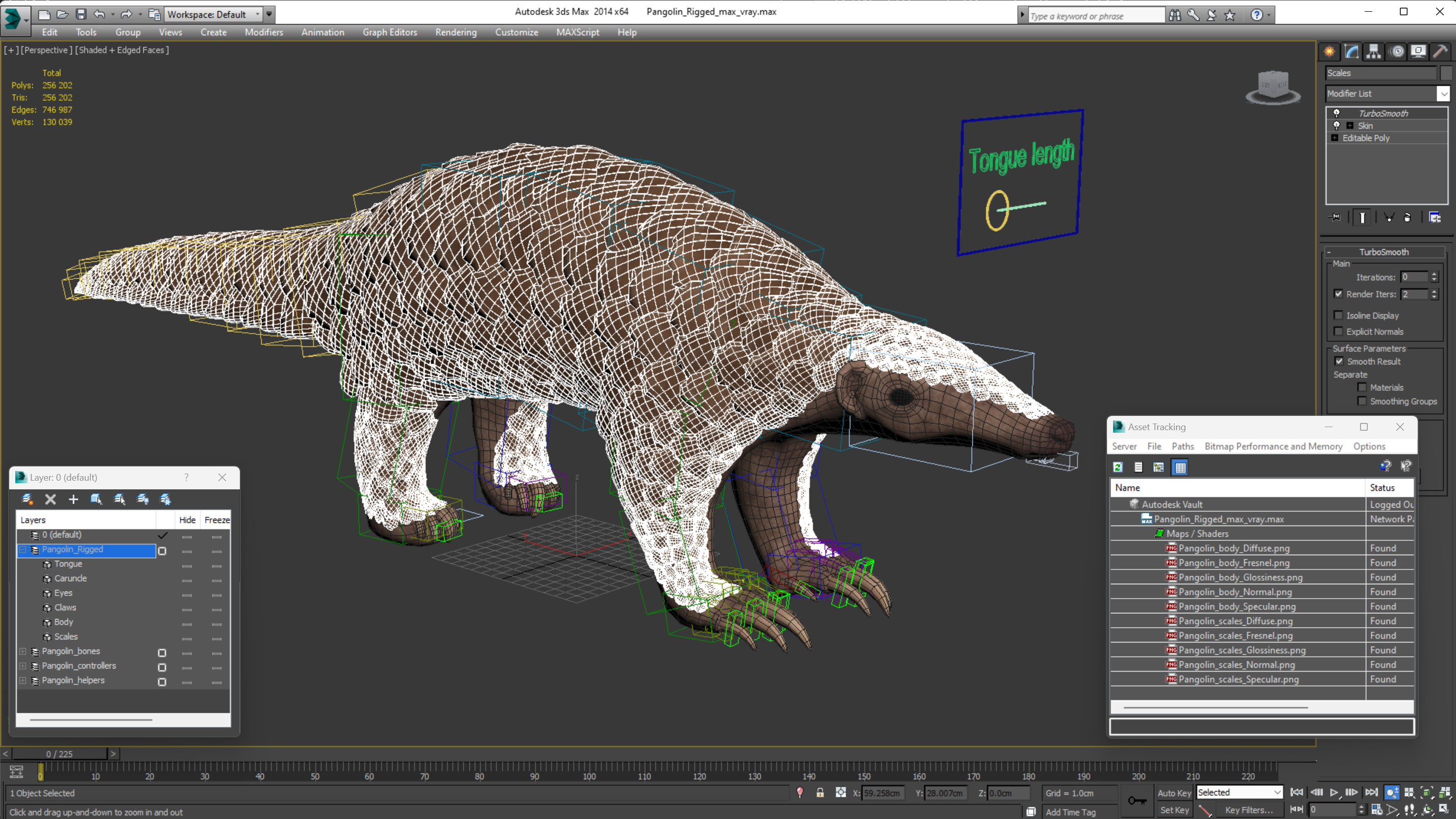 3D model Pangolin Rigged