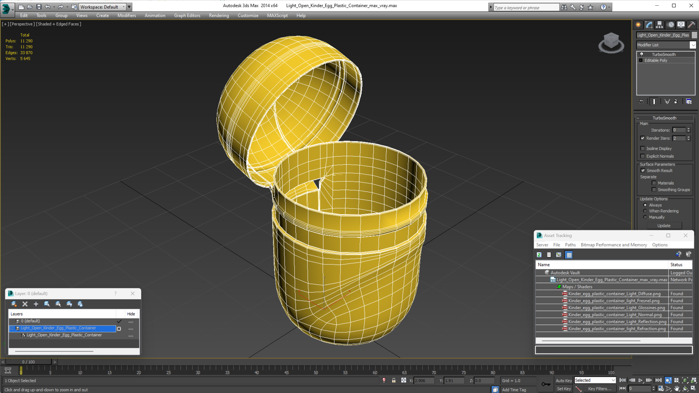 Light Open Kinder Egg Plastic Container 3D model