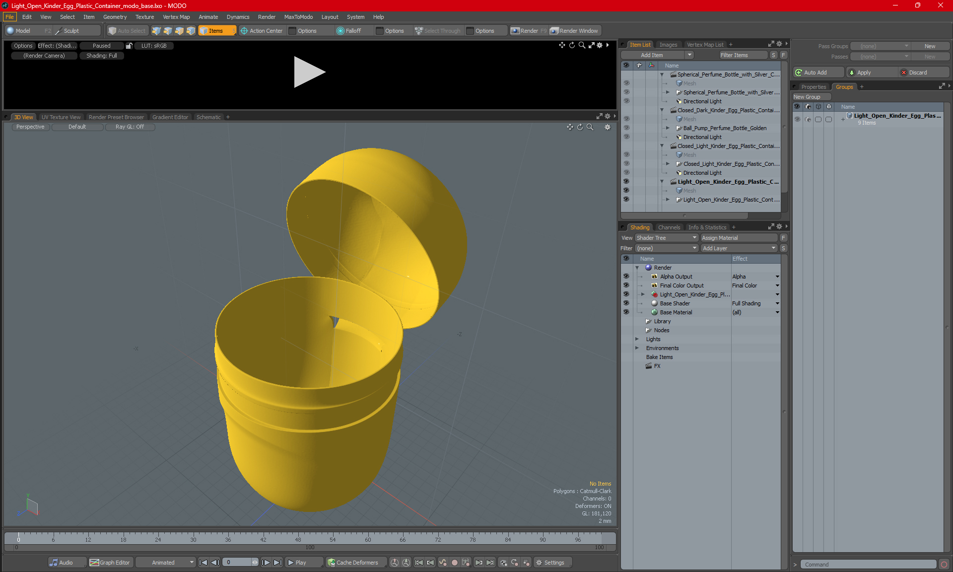 Light Open Kinder Egg Plastic Container 3D model