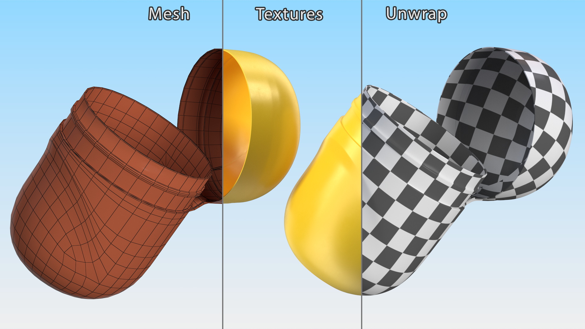 Light Open Kinder Egg Plastic Container 3D model