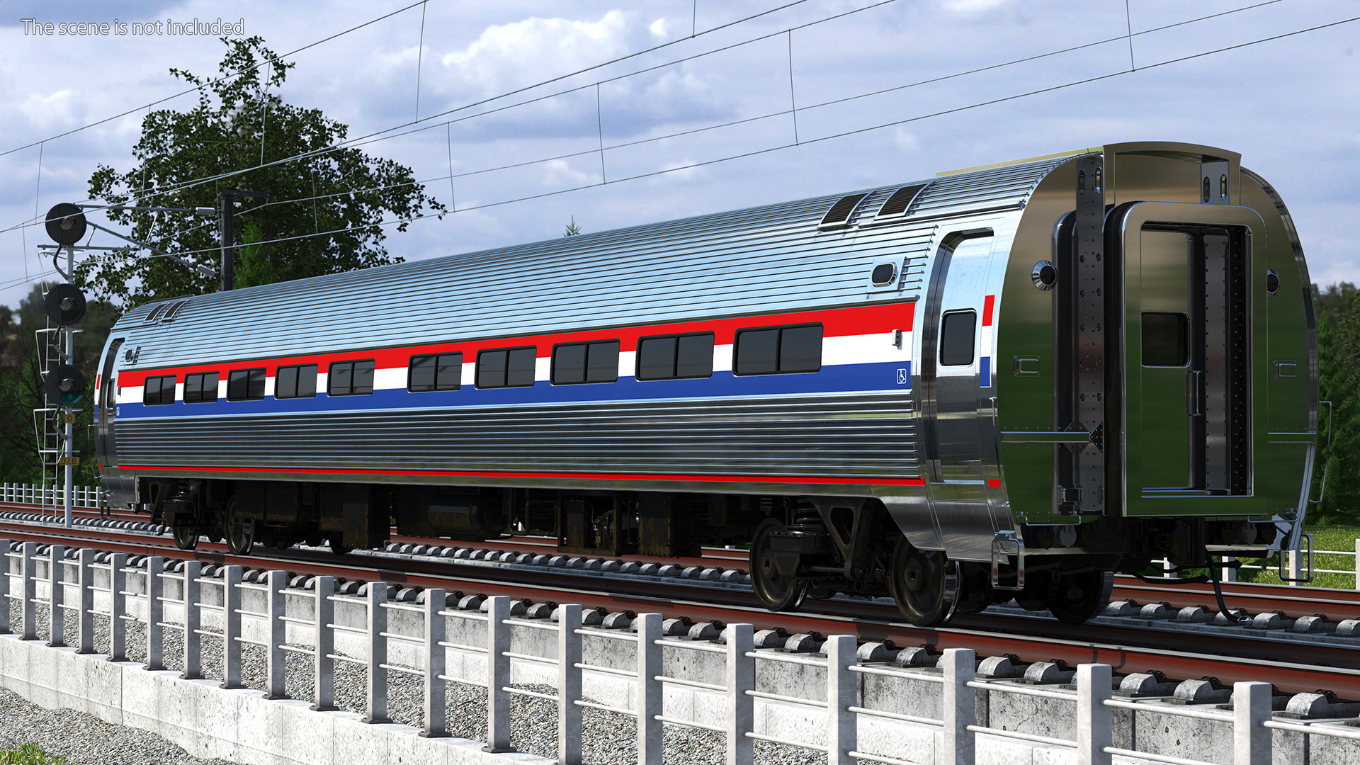 3D Railway Carriage Passenger Train Car