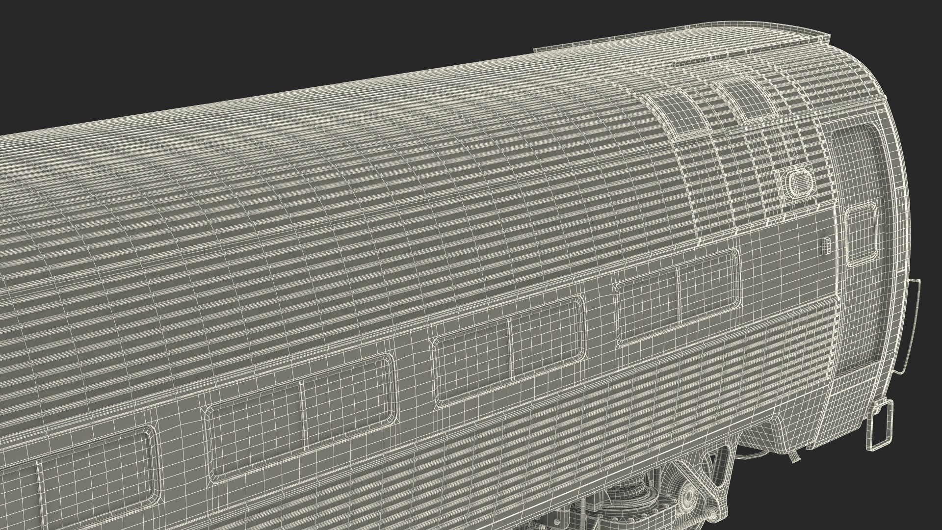 3D Railway Carriage Passenger Train Car