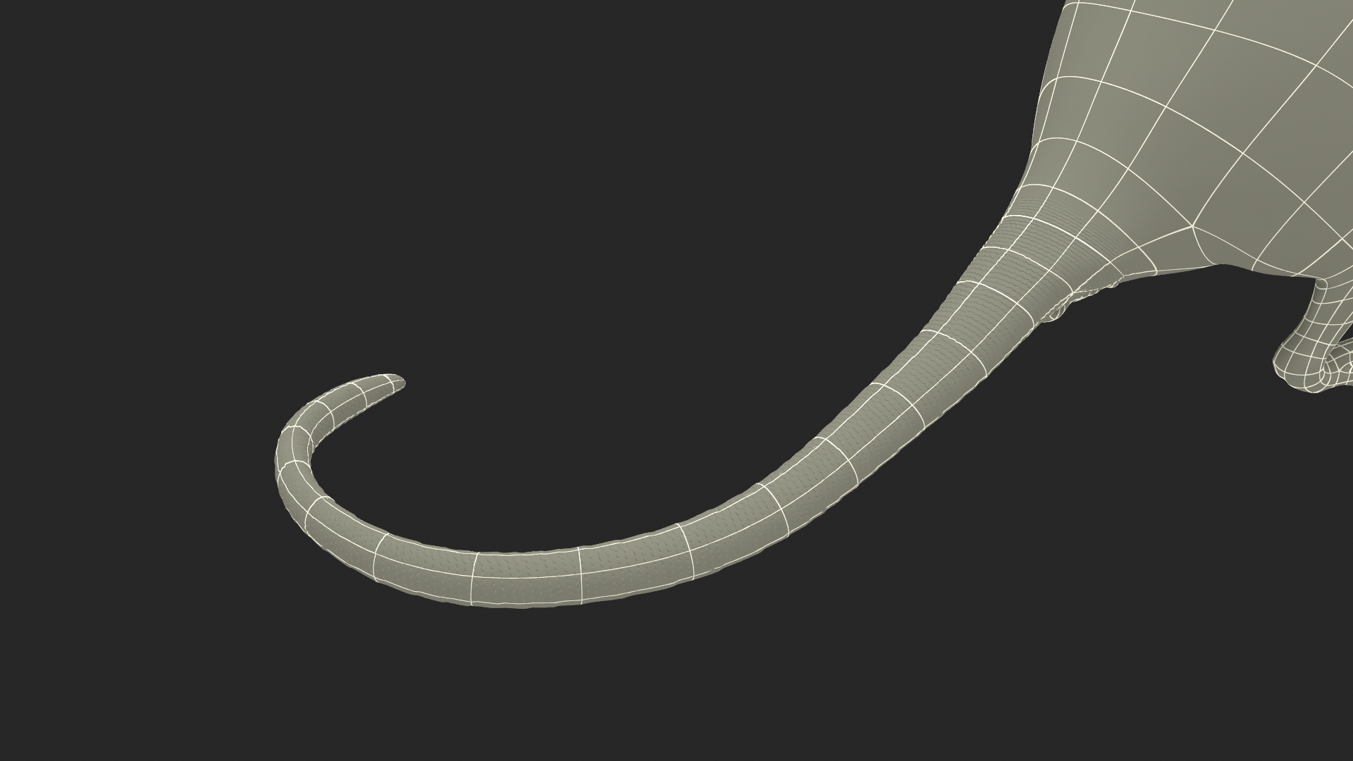 3D Standing Rat with Fur