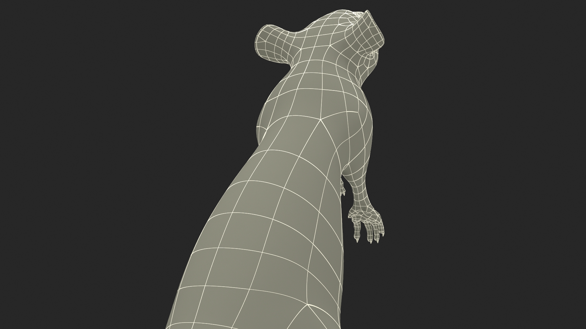 3D Standing Rat with Fur