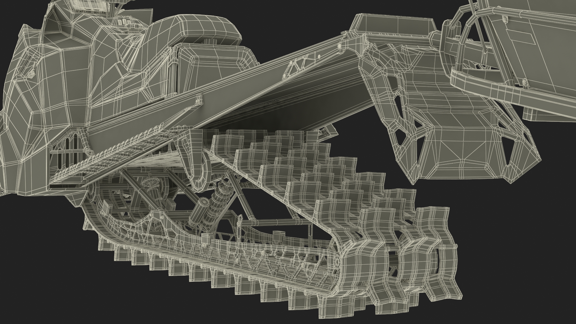 3D Polaris Snowmobile with Sled model
