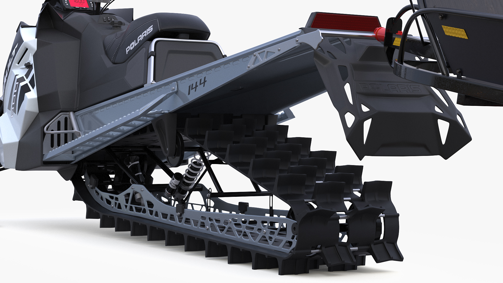 3D Polaris Snowmobile with Sled model