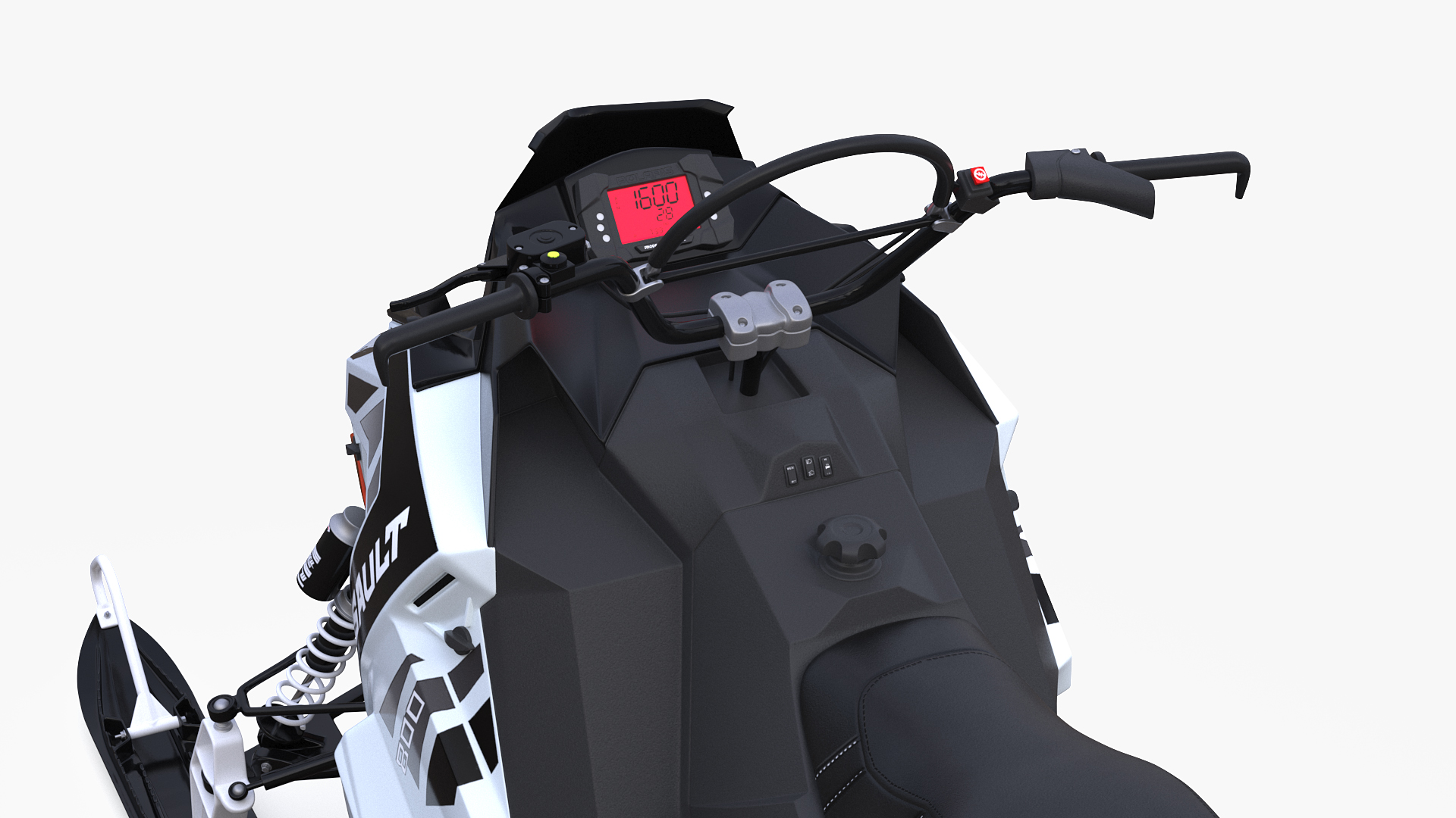 3D Polaris Snowmobile with Sled model