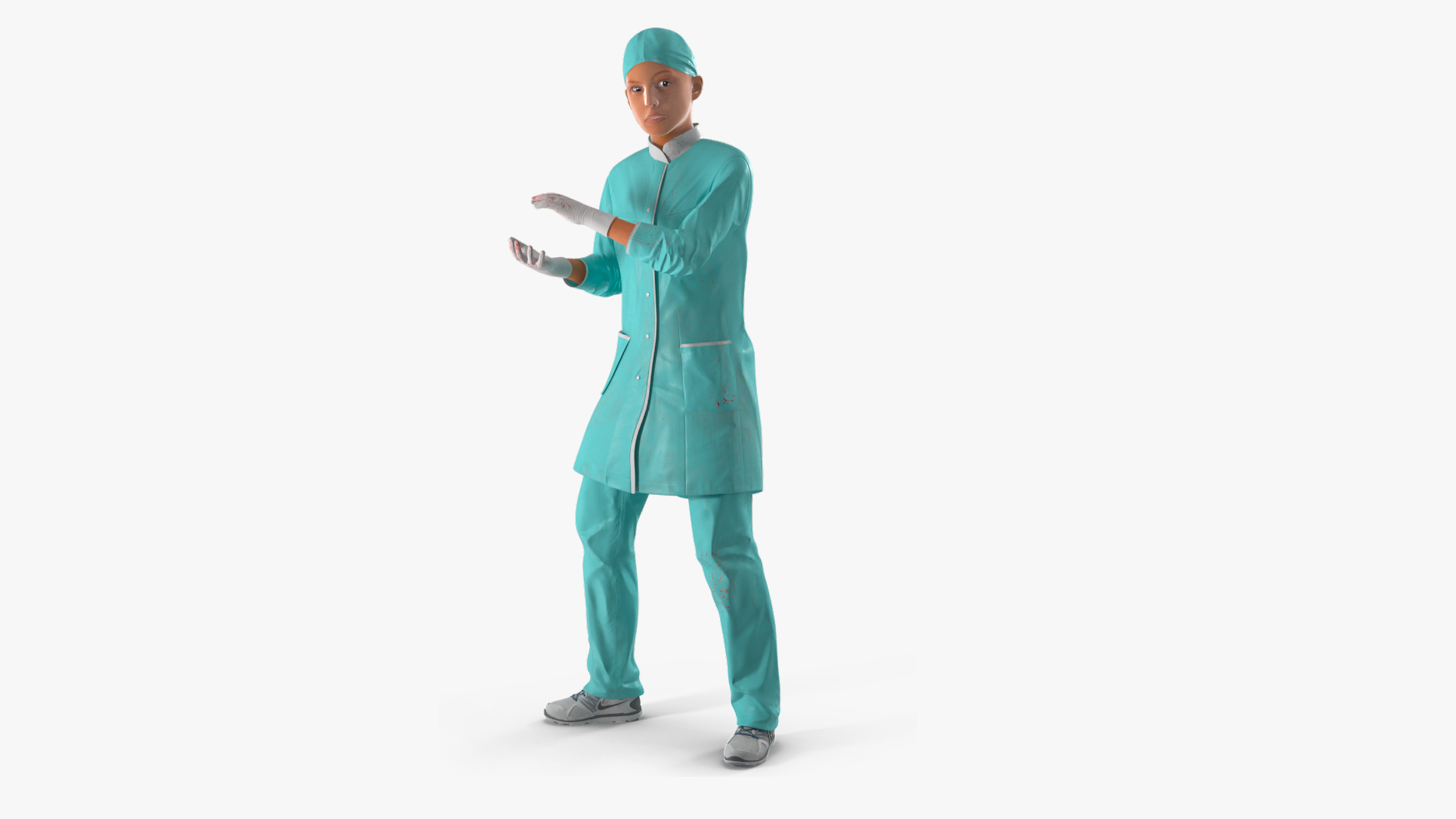 Lady Surgeon or Nurse Rigged for Cinema 4D 3D