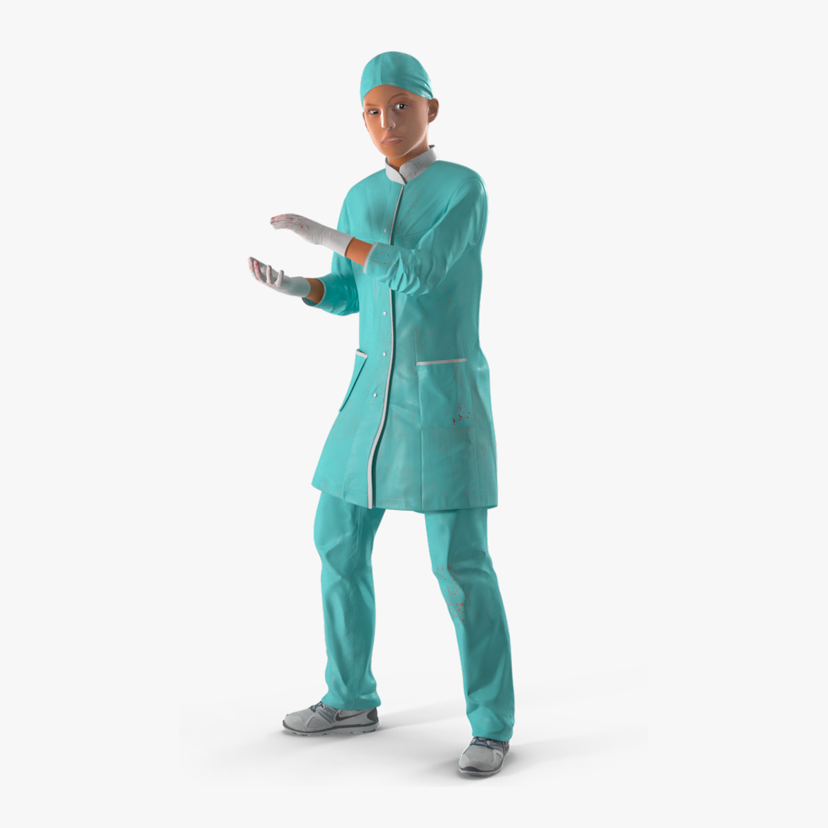Lady Surgeon or Nurse Rigged for Cinema 4D 3D