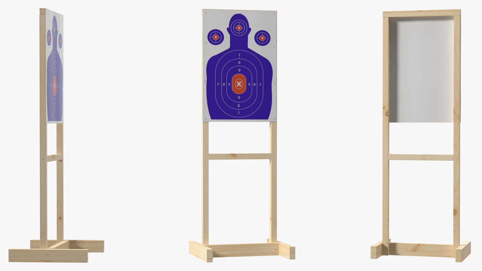 Blue Silhouette Shooting Targets 3D
