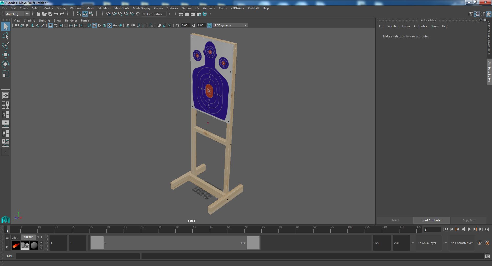 Blue Silhouette Shooting Targets 3D