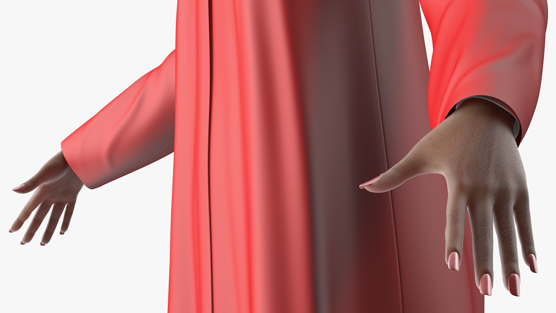 3D Dark Skin Graduation Gown Woman Rigged model