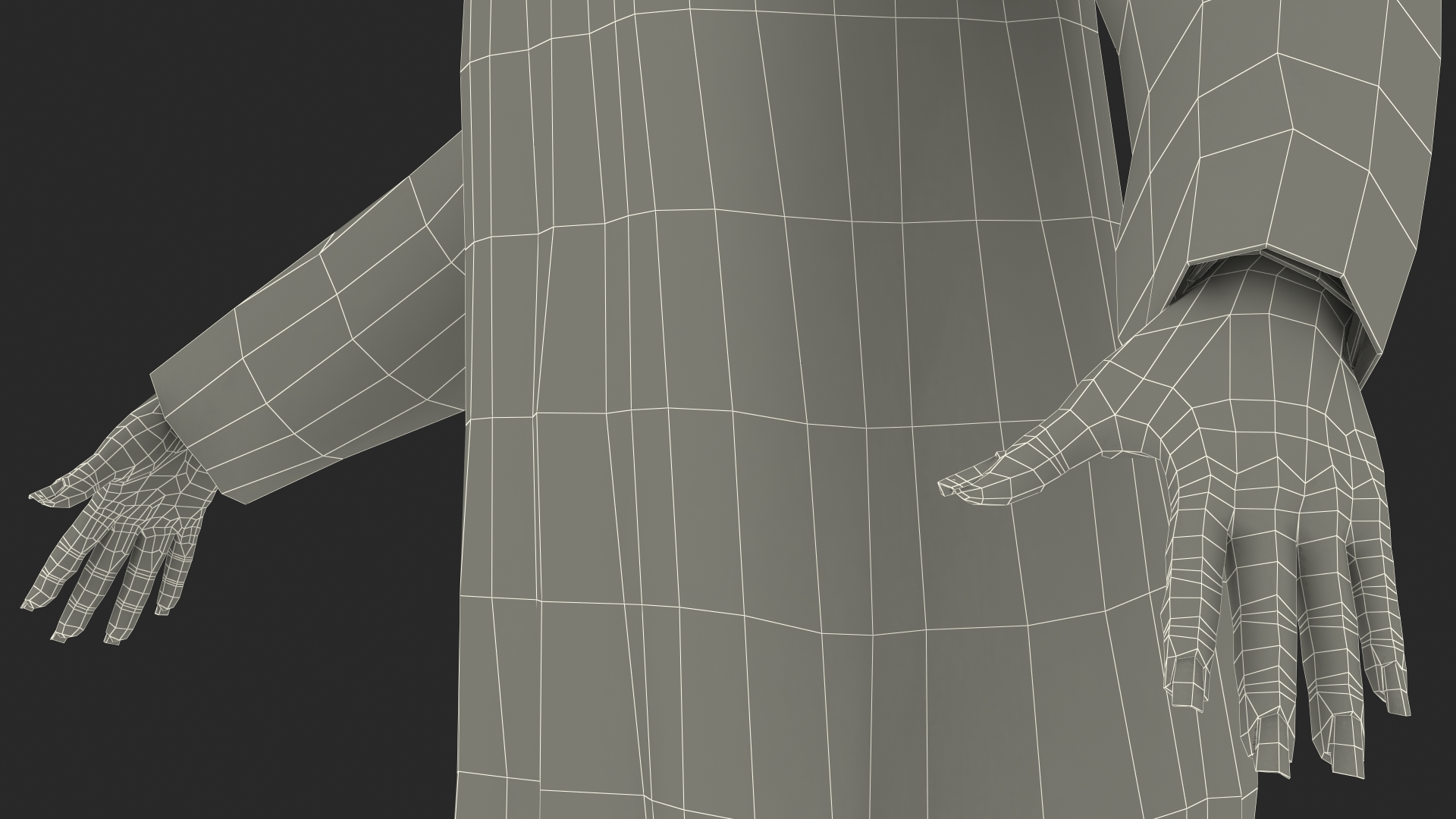 3D Dark Skin Graduation Gown Woman Rigged model
