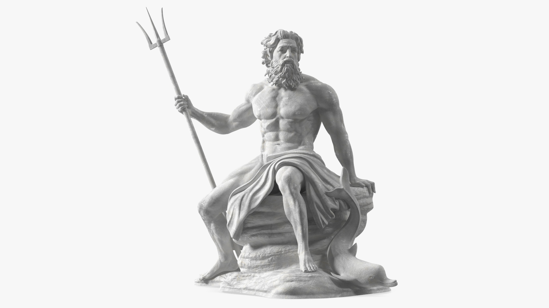 3D model Antique Poseidon Marble Statue