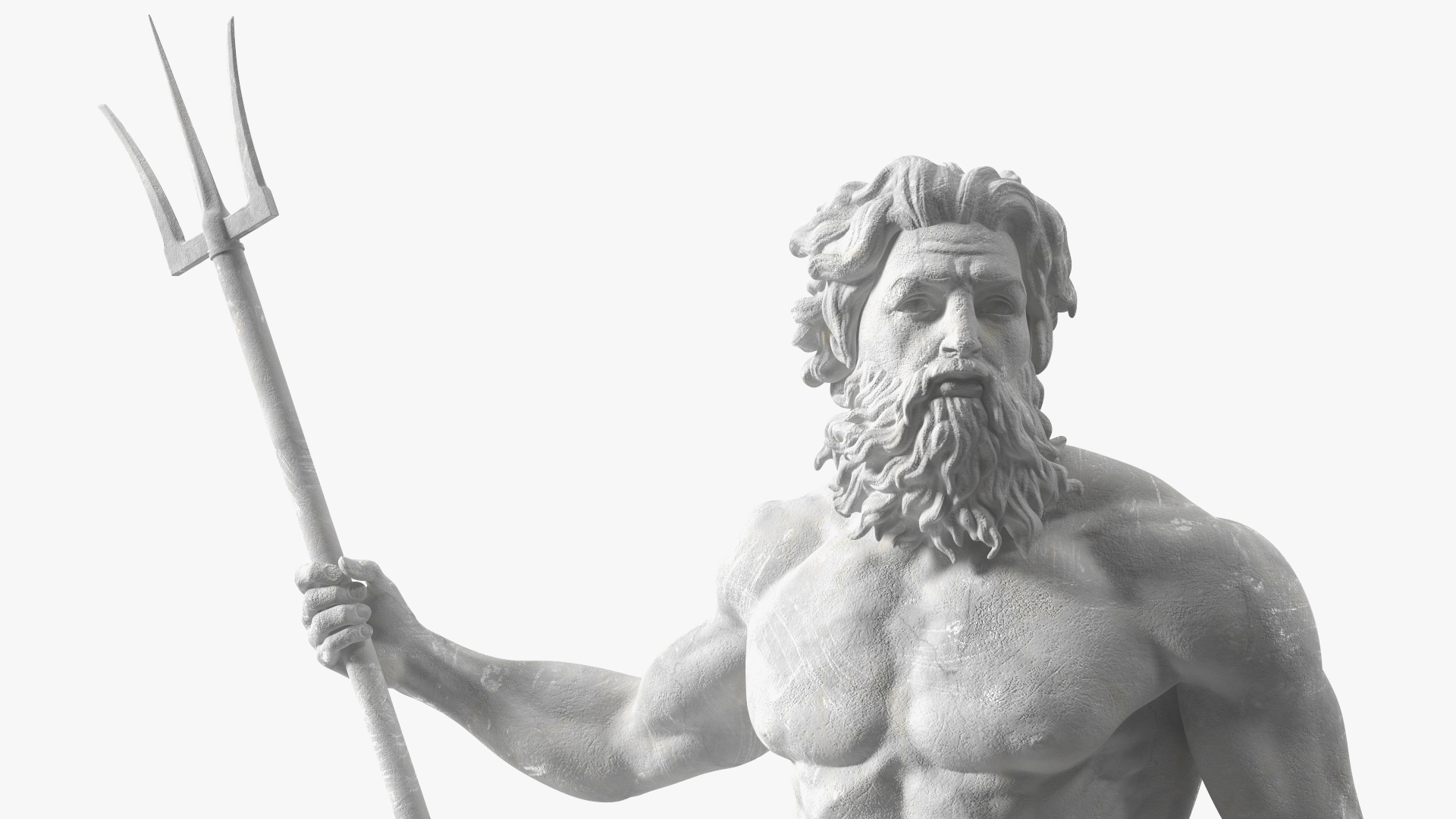 3D model Antique Poseidon Marble Statue