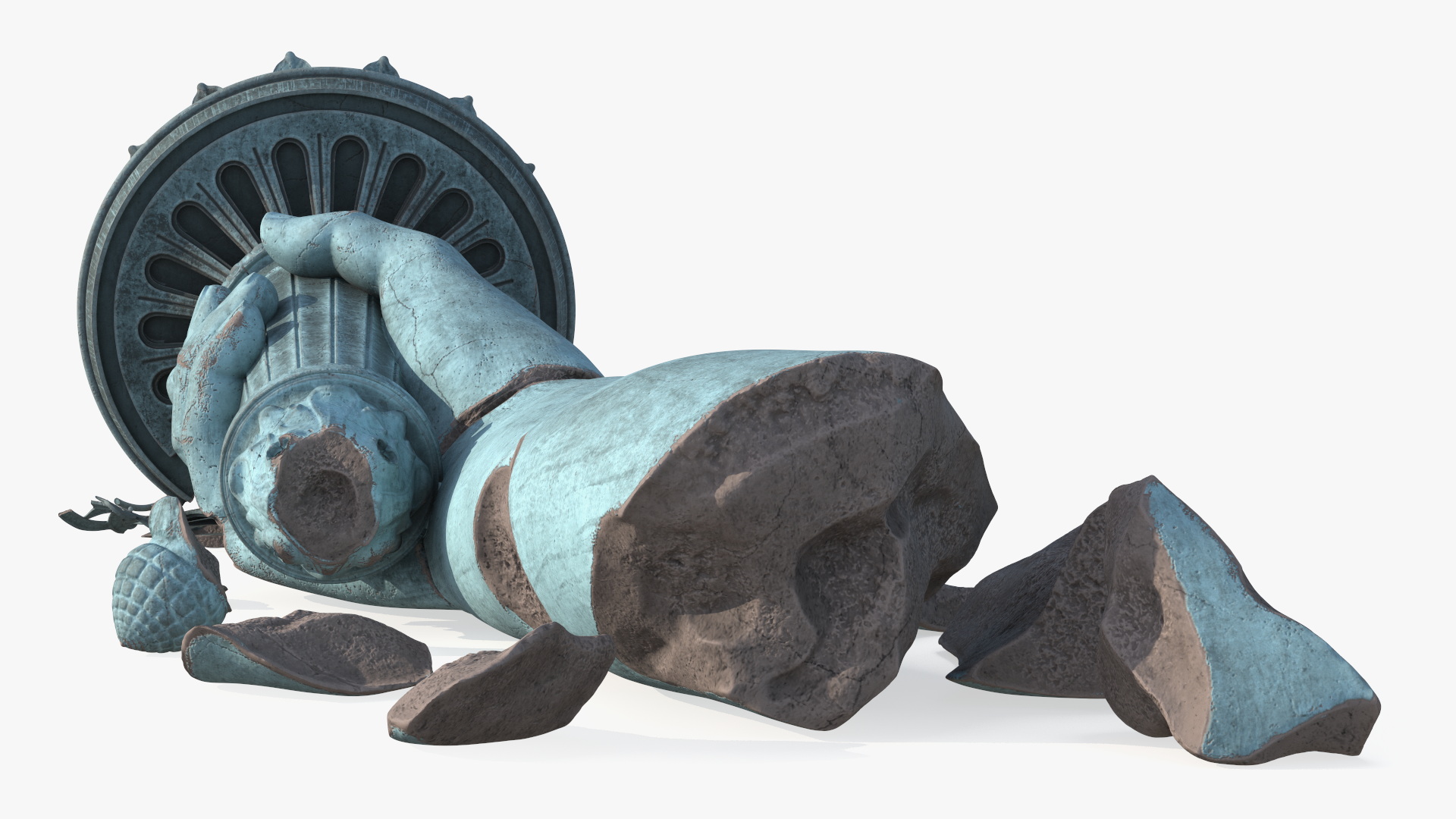 Broken Torch and Head of Statue of Liberty 3D
