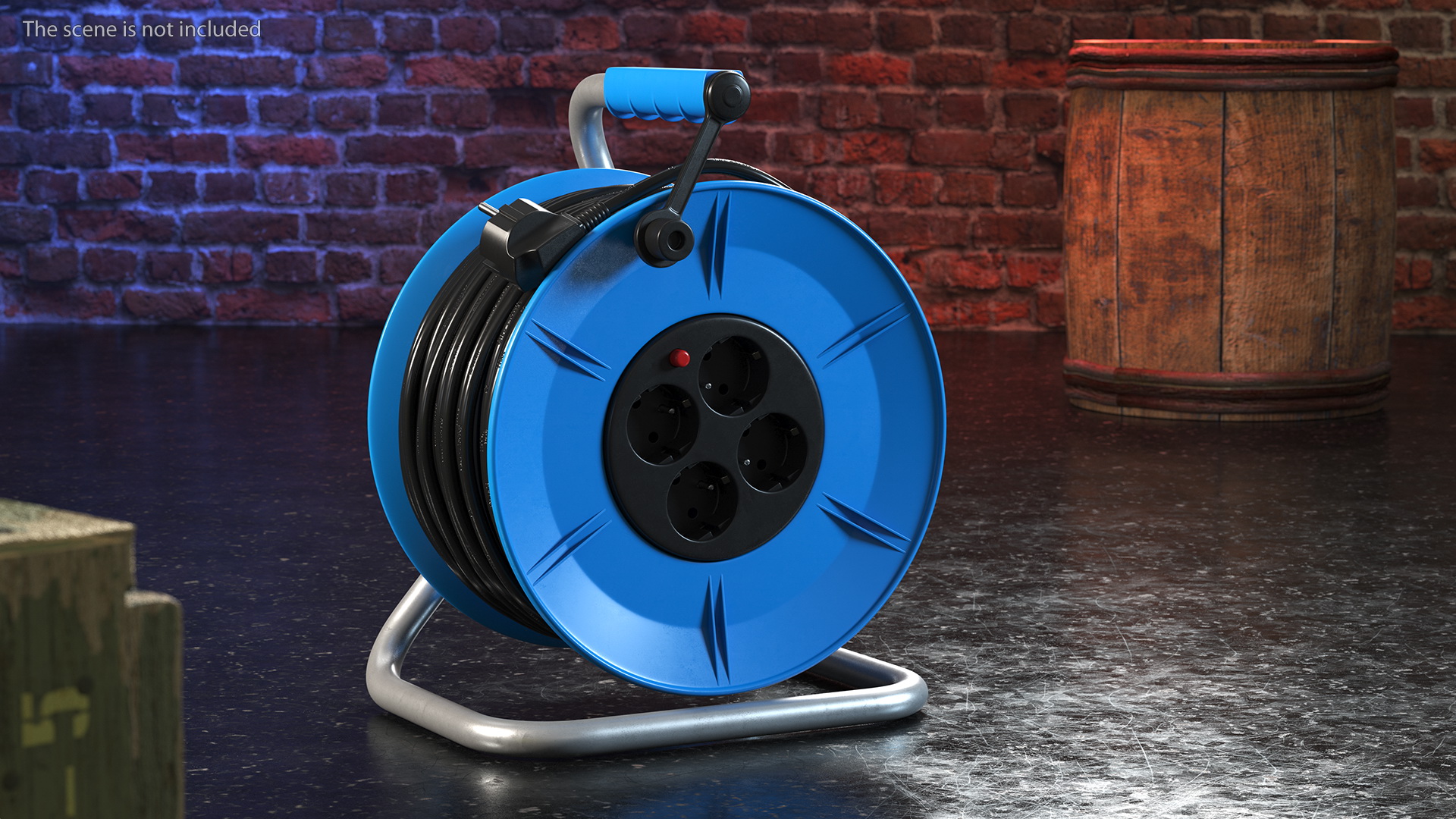 3D Extension Cord Reel with 4 Electrical Power Outlets