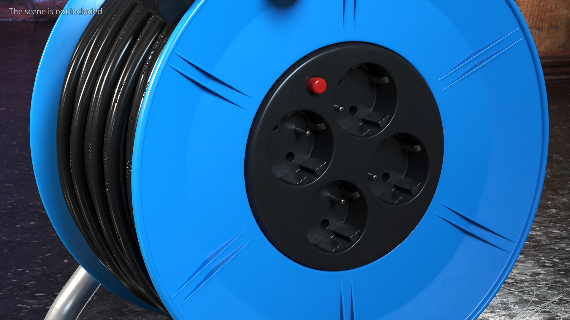3D Extension Cord Reel with 4 Electrical Power Outlets