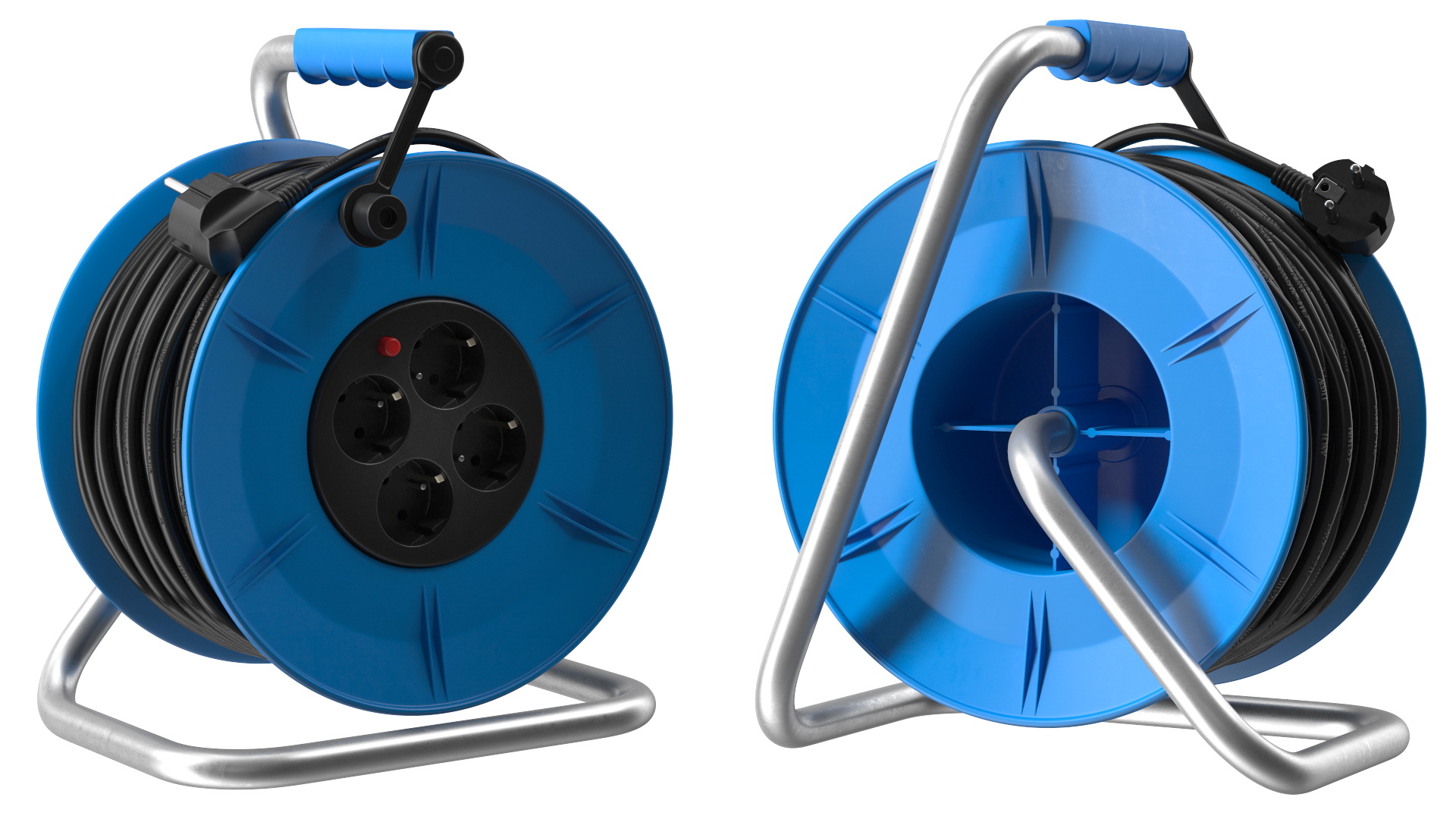 3D Extension Cord Reel with 4 Electrical Power Outlets