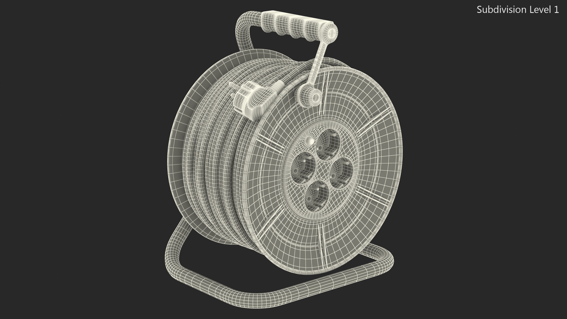 3D Extension Cord Reel with 4 Electrical Power Outlets