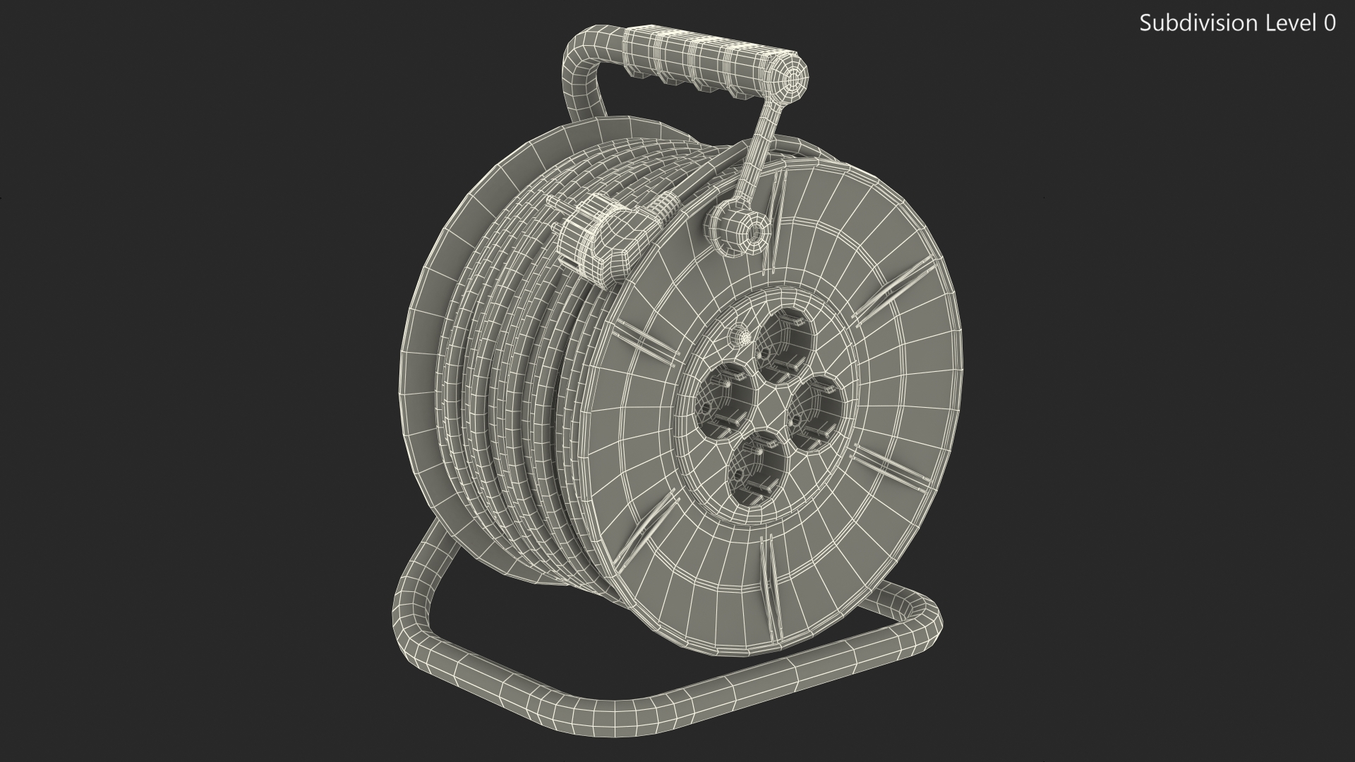 3D Extension Cord Reel with 4 Electrical Power Outlets