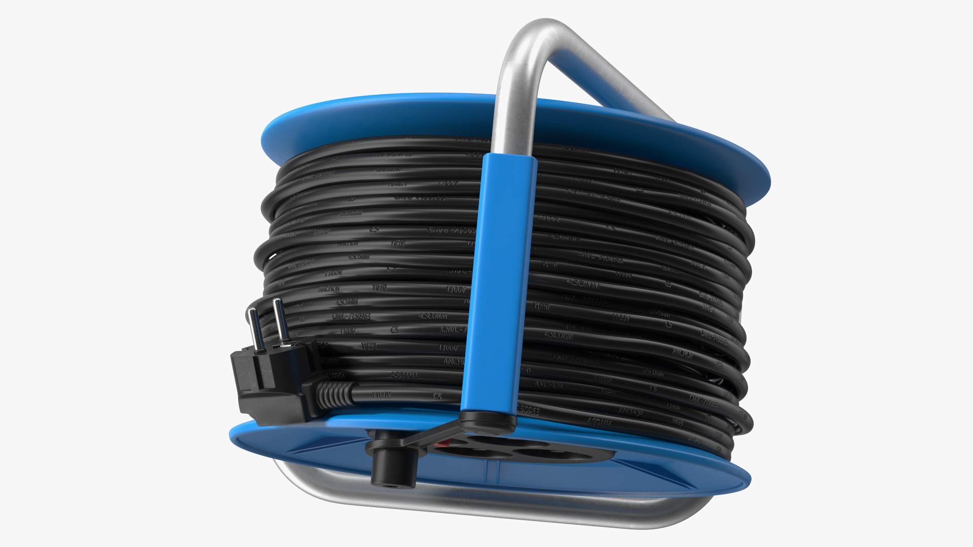3D Extension Cord Reel with 4 Electrical Power Outlets