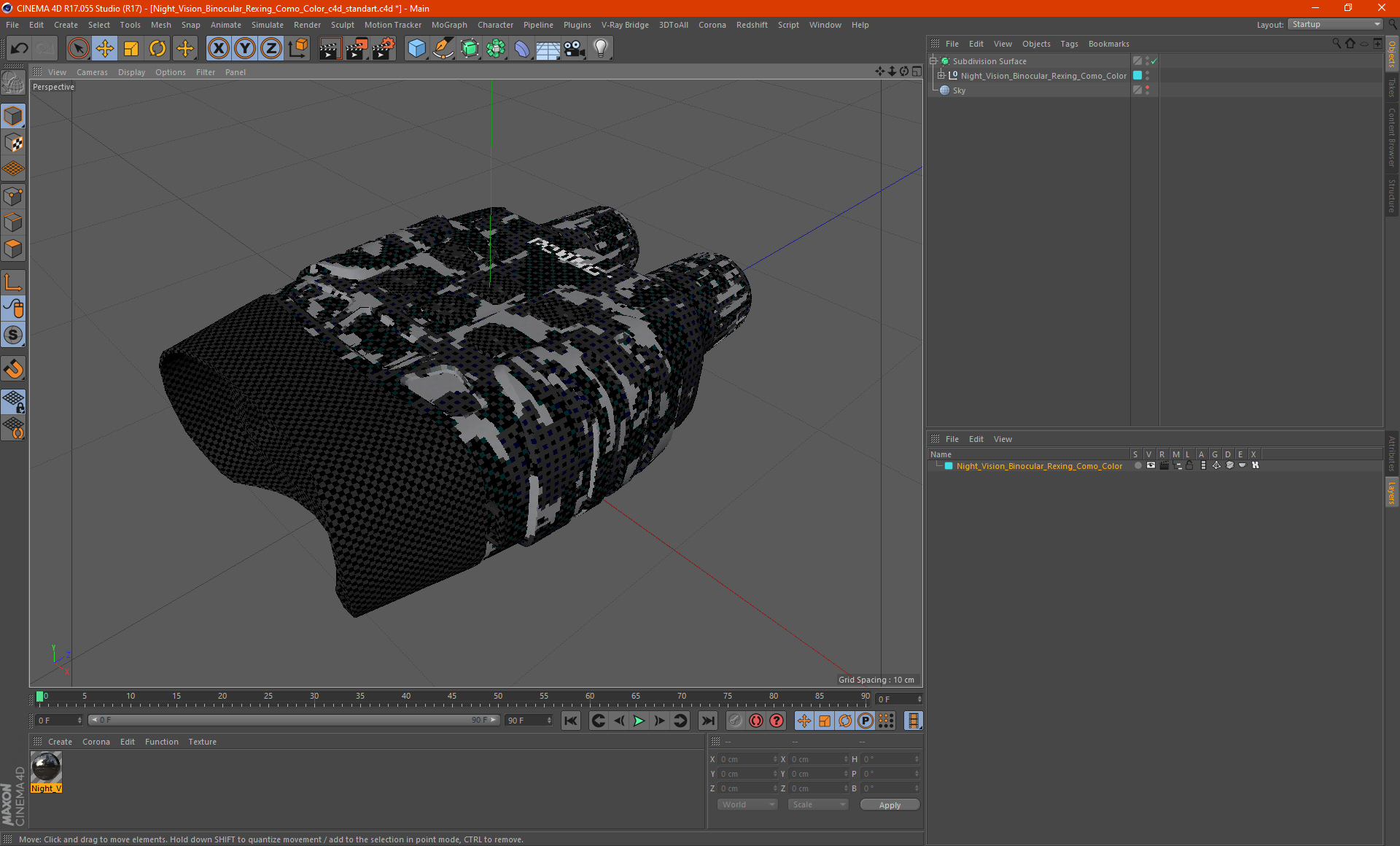 3D model Night Vision Binocular Rexing Como Color
