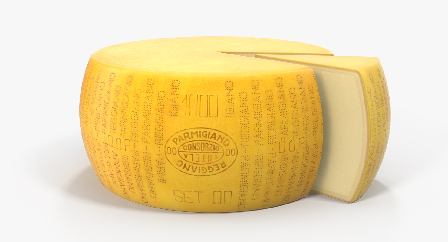 Wheel Of Cheese With Piece Cut Out 3D model