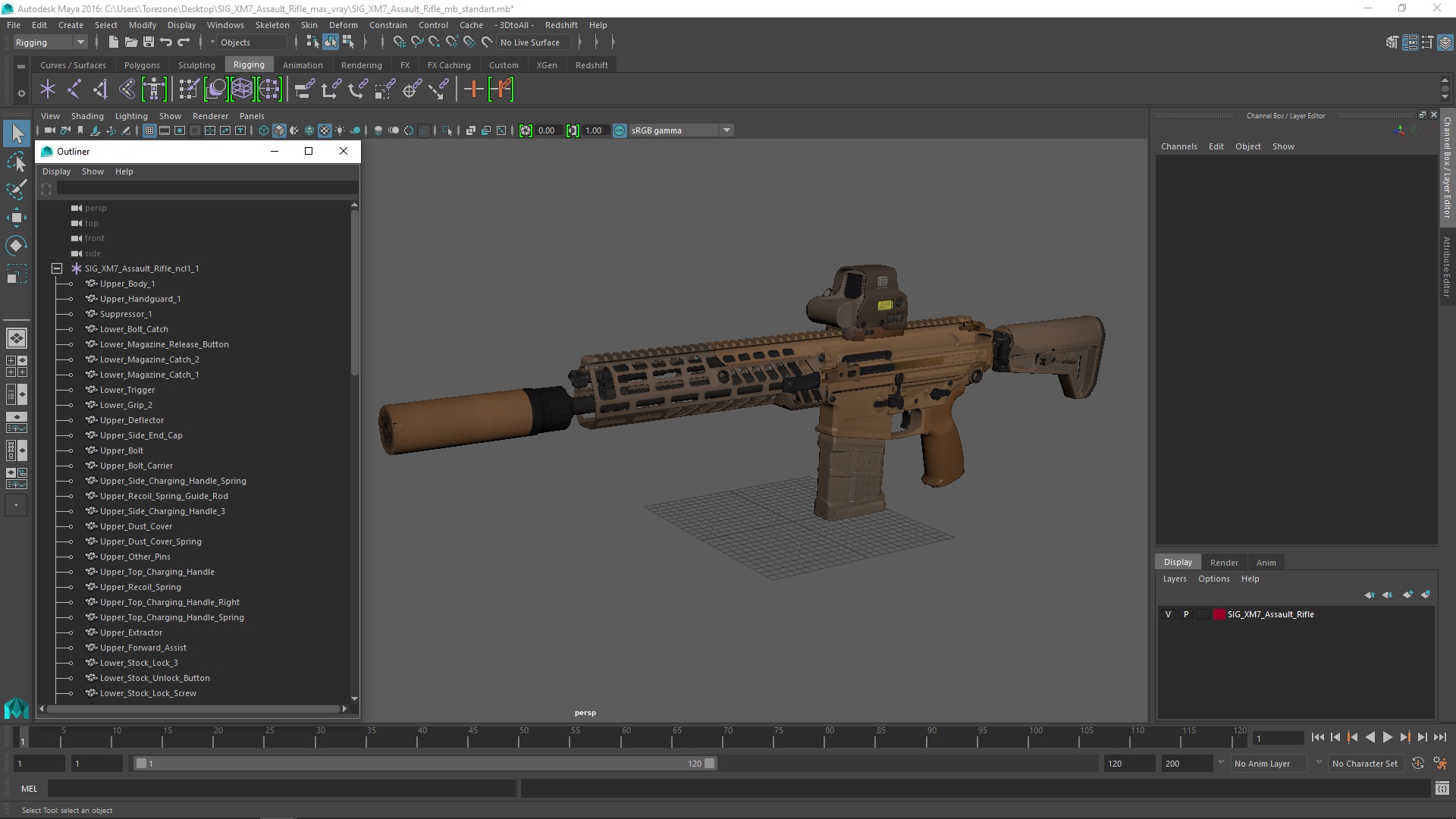 3D SIG XM7 Assault Rifle