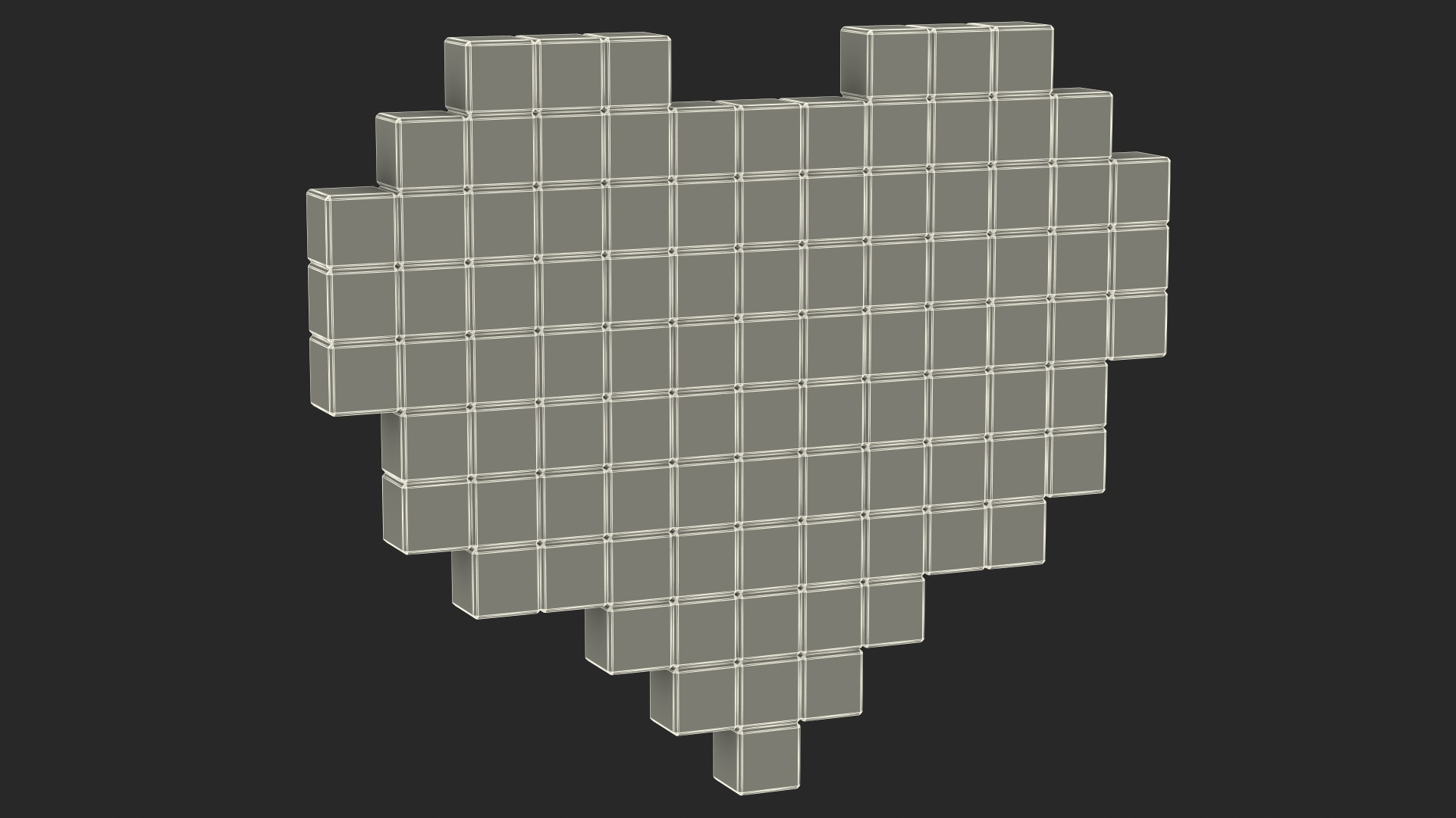 Tetris Blocks Heart 3D model