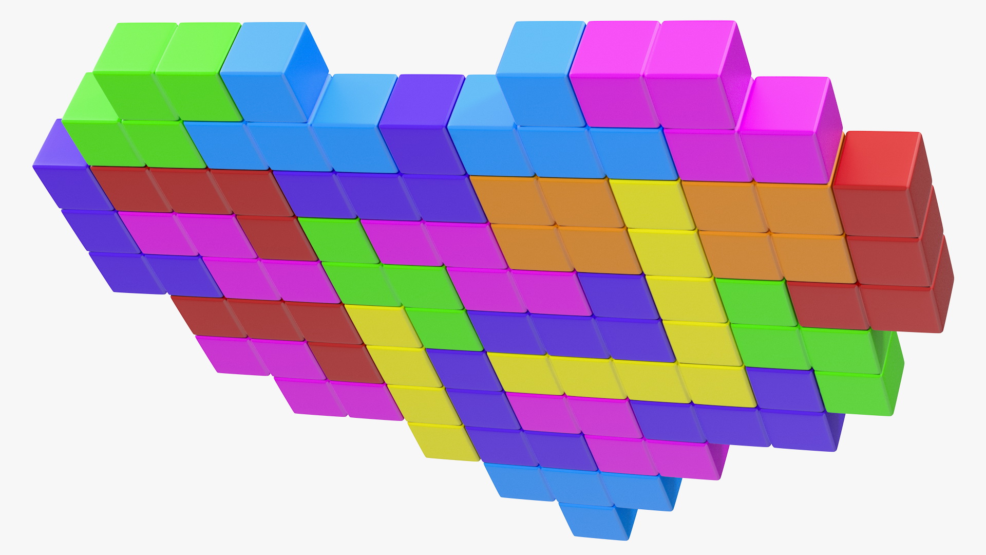 Tetris Blocks Heart 3D model