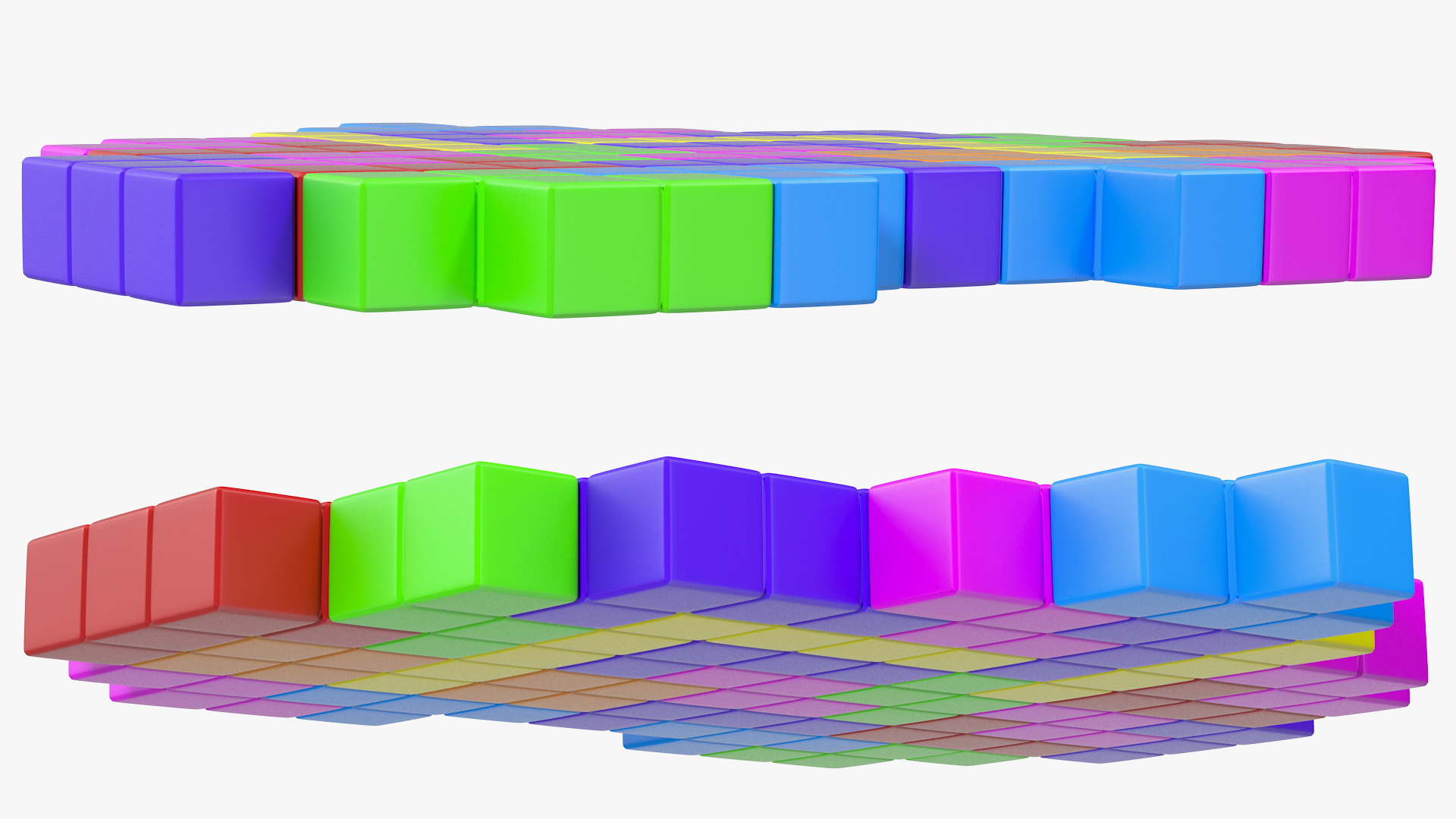 Tetris Blocks Heart 3D model