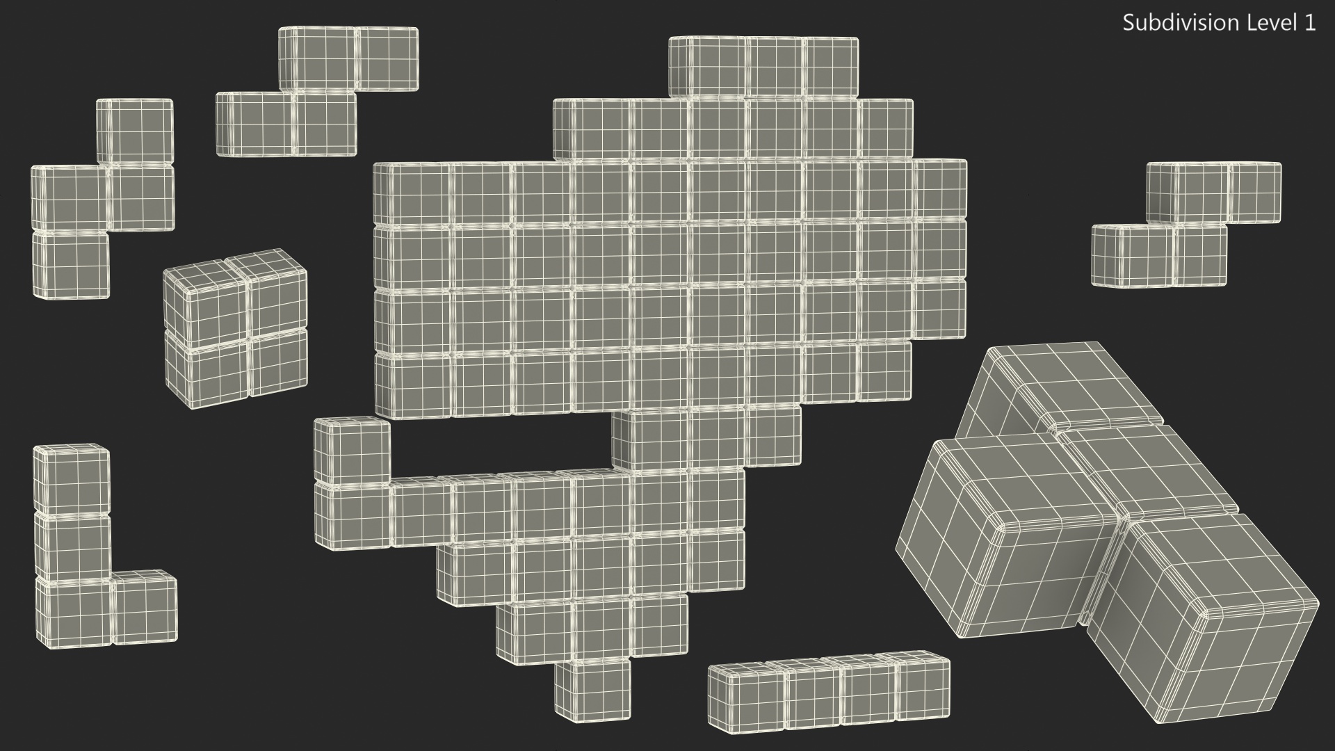 Tetris Blocks Heart 3D model