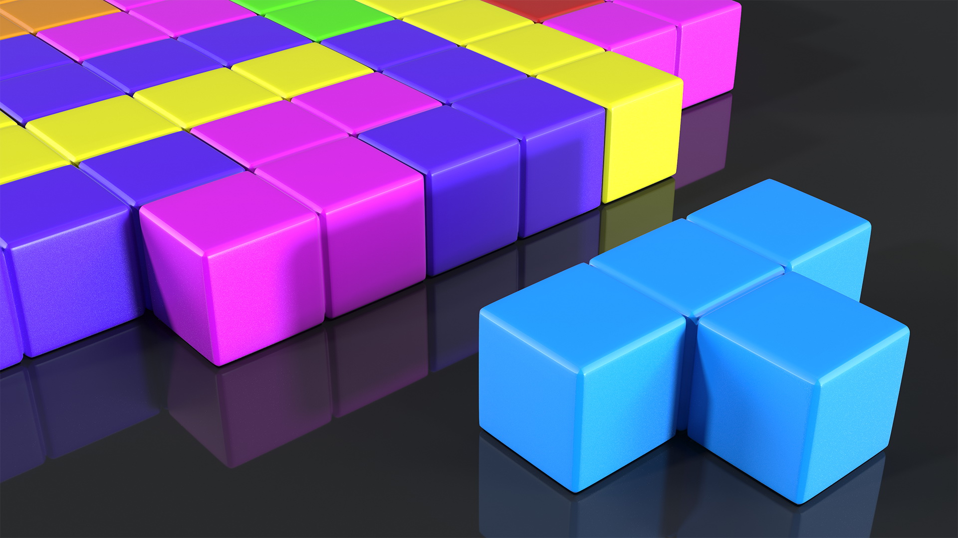Tetris Blocks Heart 3D model