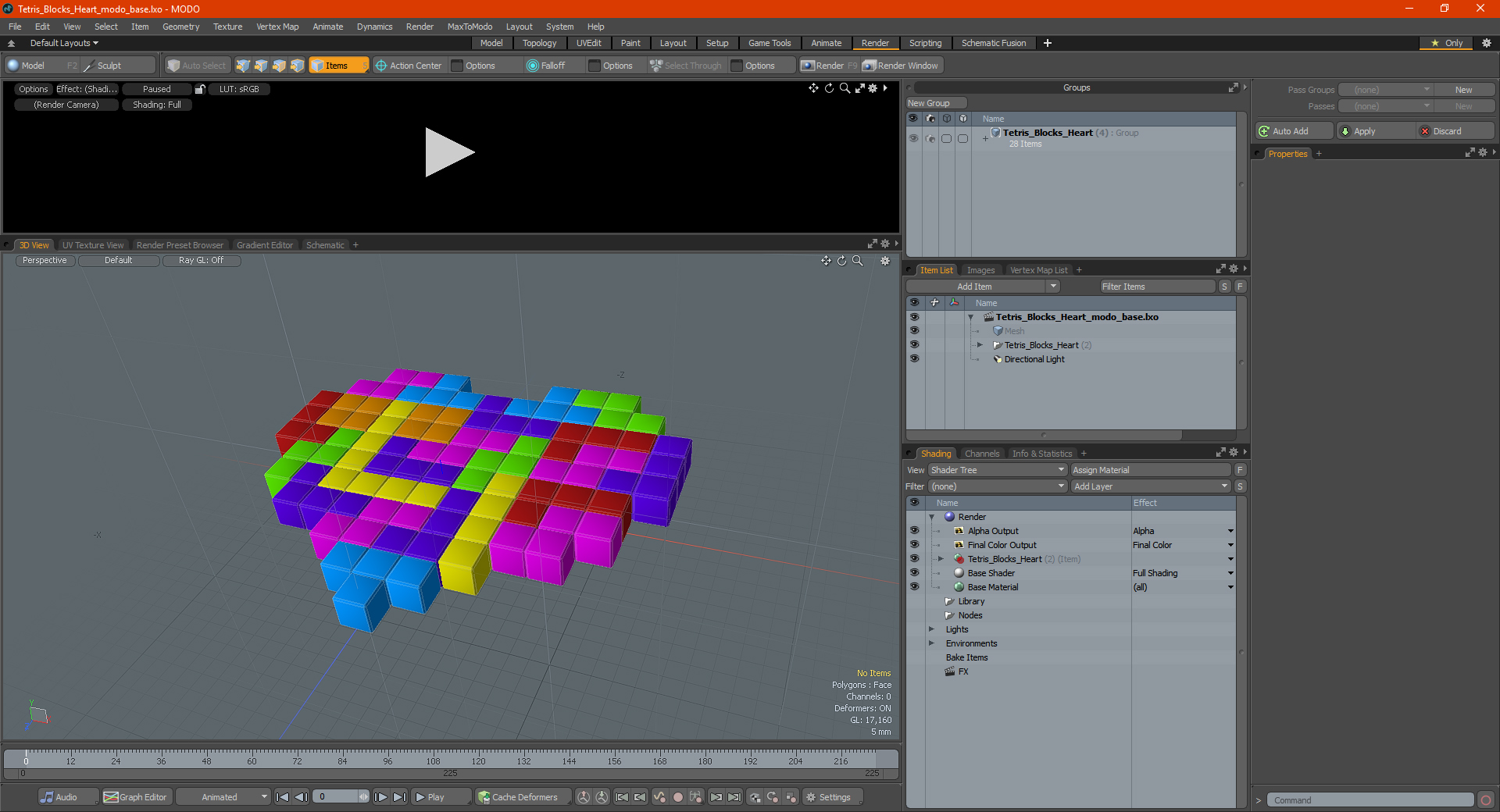 Tetris Blocks Heart 3D model