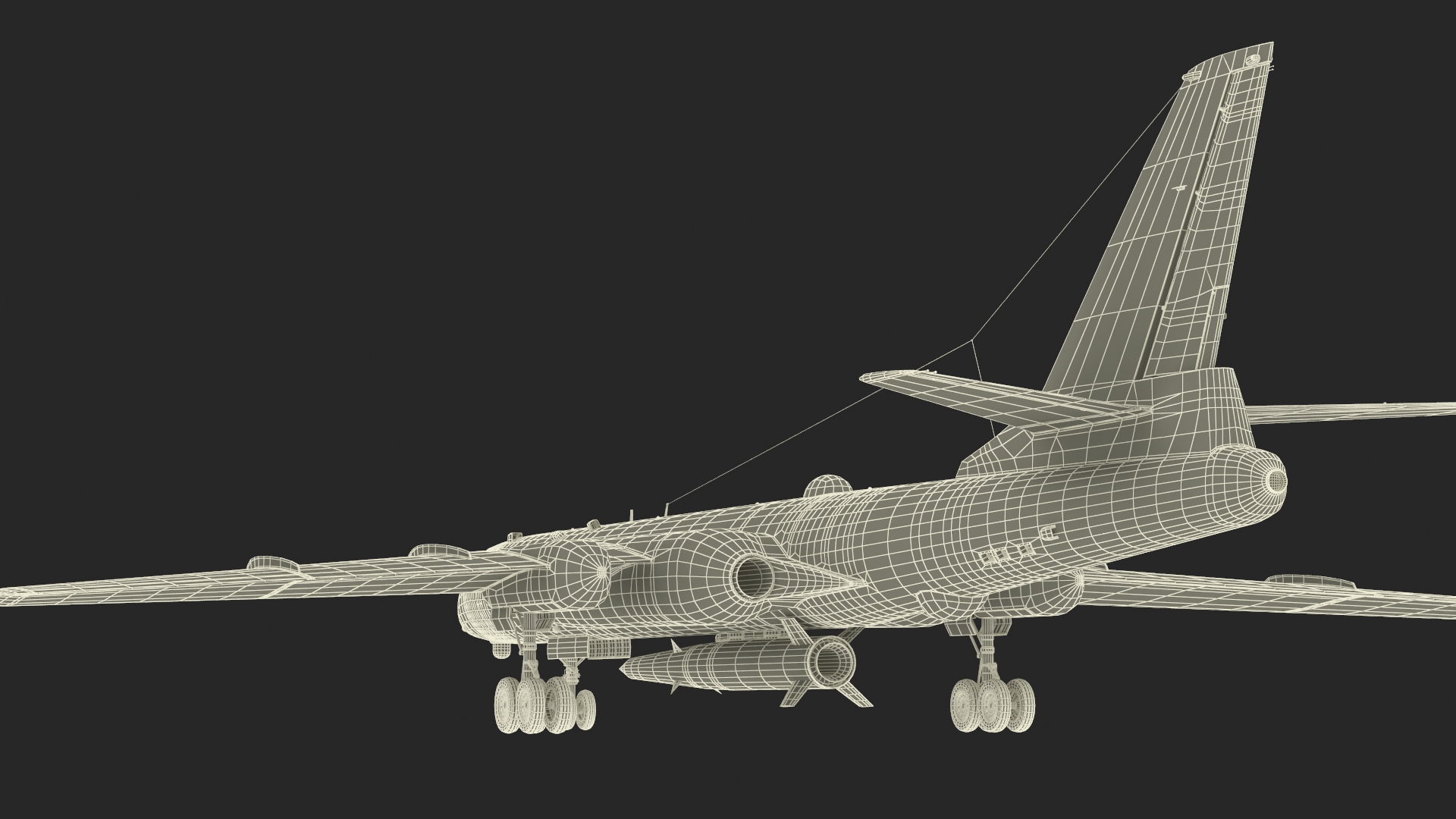 3D model Xian H-6 China Strategic Bomber with Strategic Strike Weapon