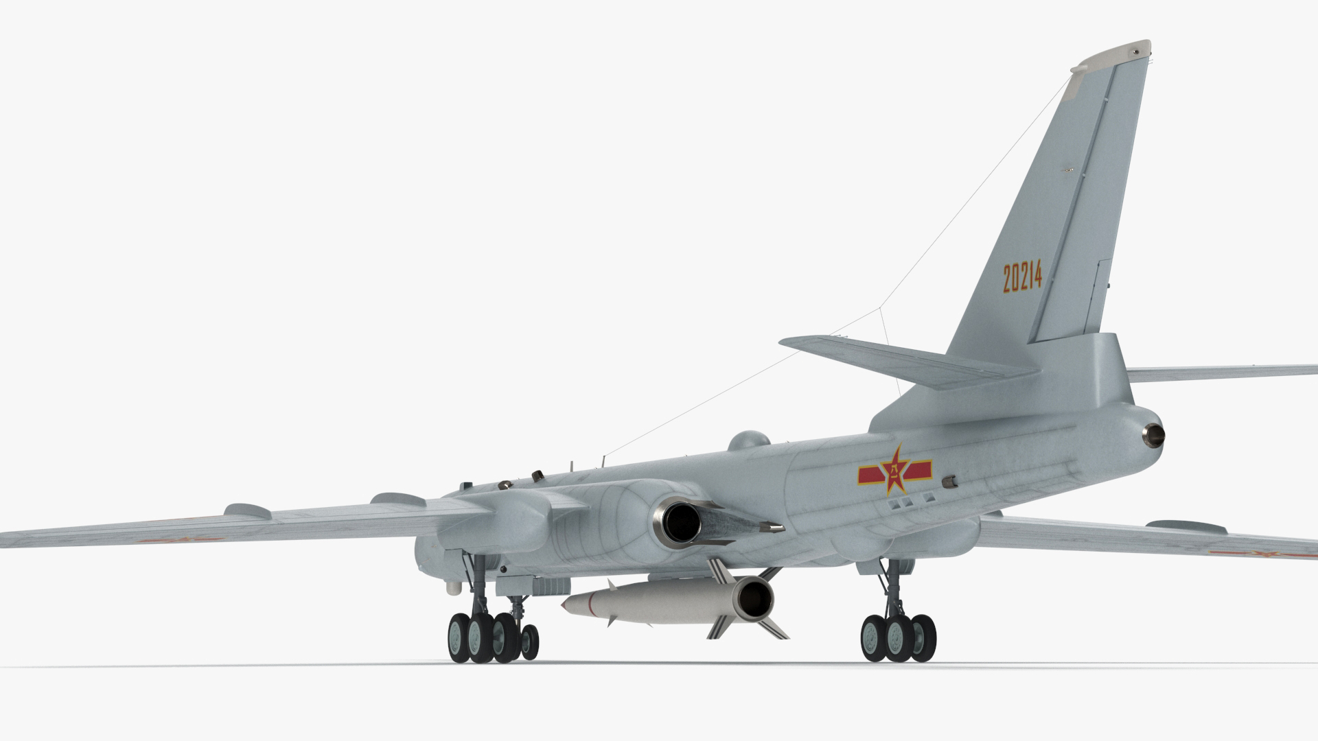 3D model Xian H-6 China Strategic Bomber with Strategic Strike Weapon