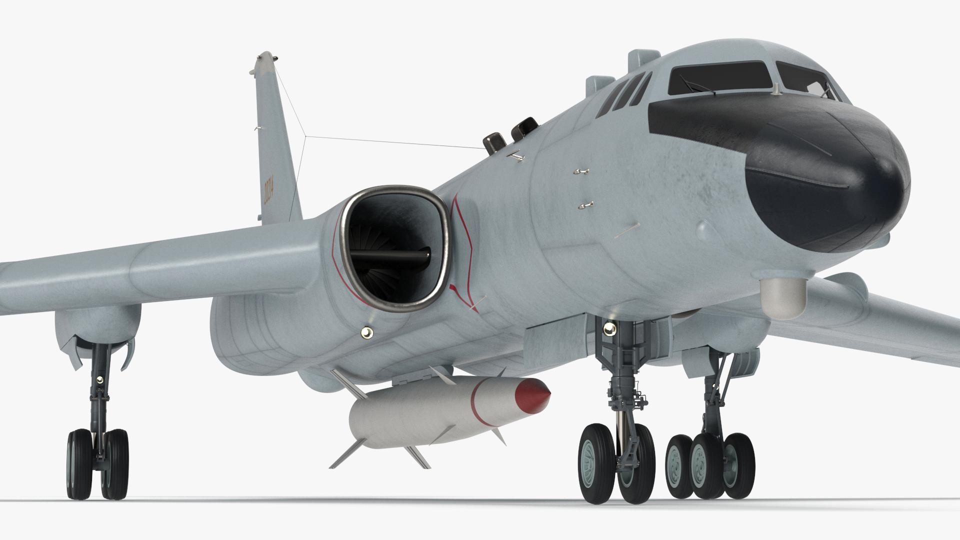 3D model Xian H-6 China Strategic Bomber with Strategic Strike Weapon