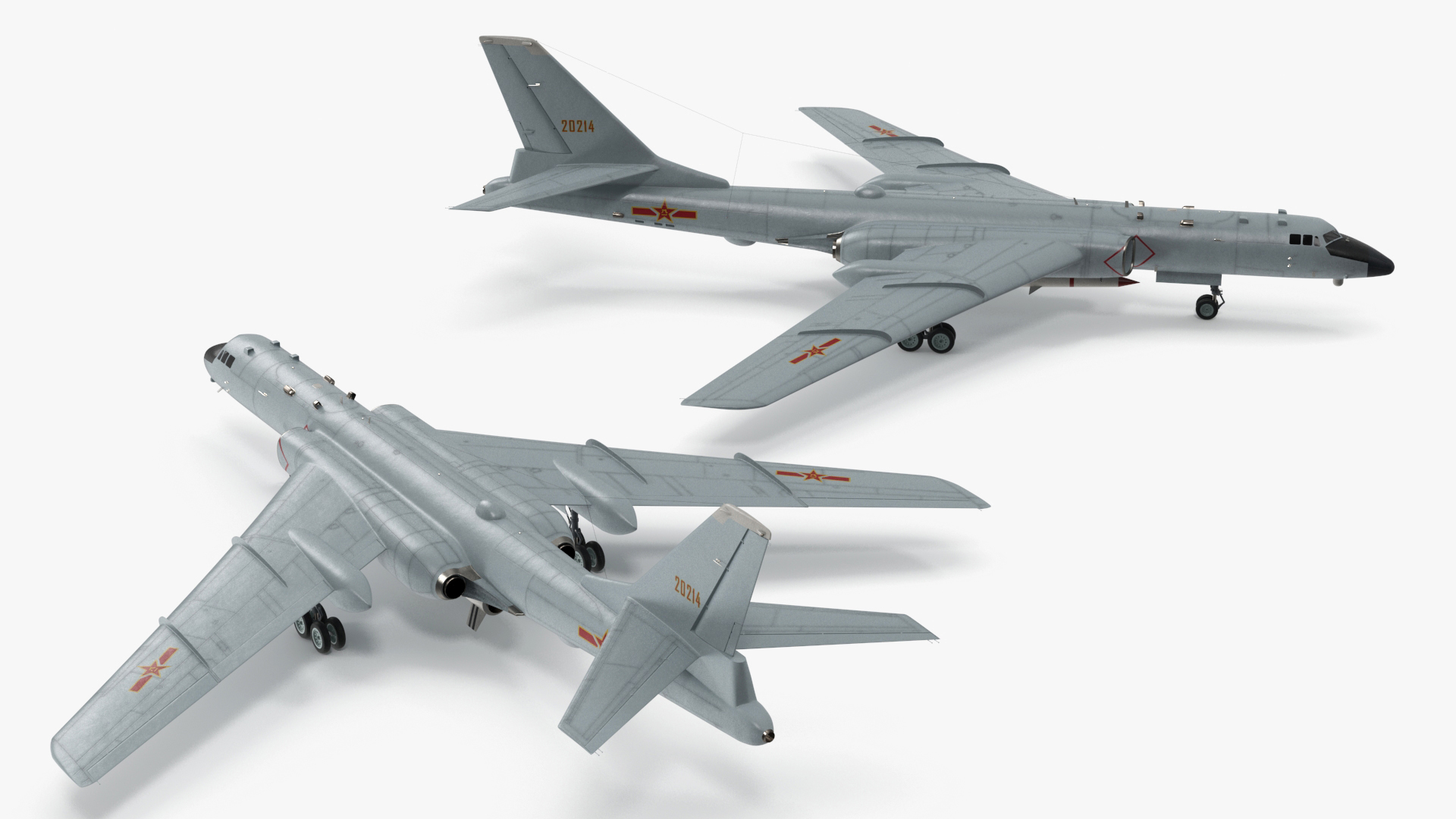 3D model Xian H-6 China Strategic Bomber with Strategic Strike Weapon