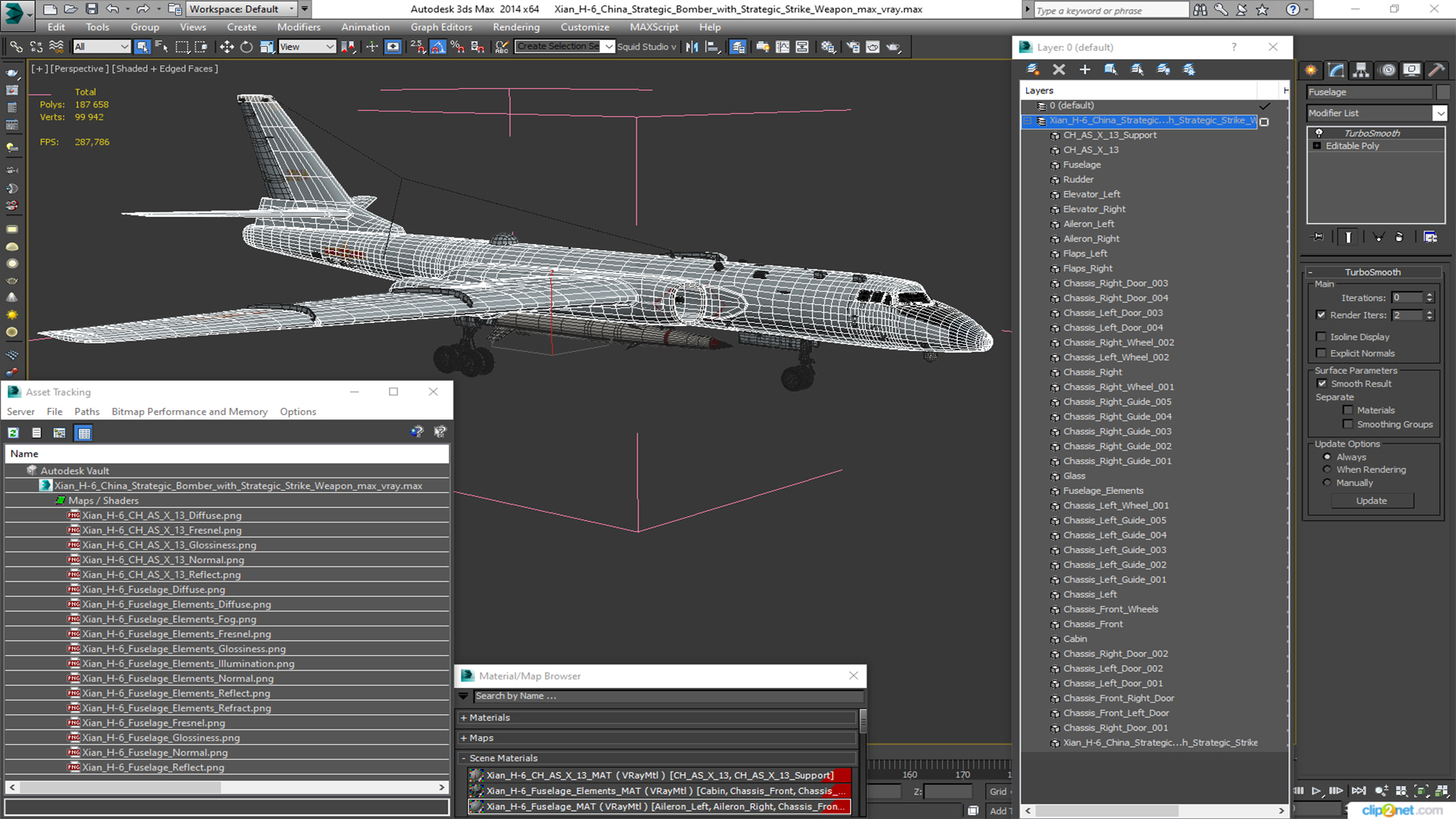 3D model Xian H-6 China Strategic Bomber with Strategic Strike Weapon