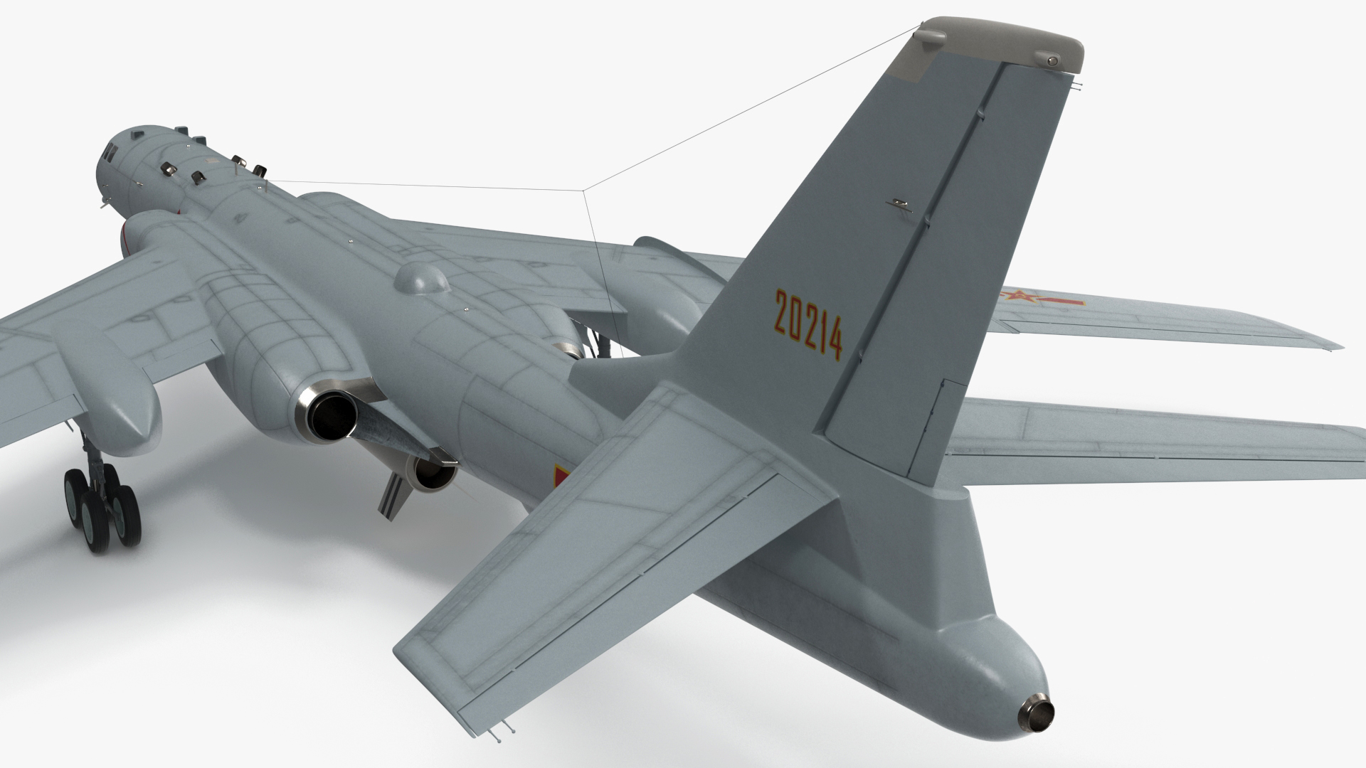 3D model Xian H-6 China Strategic Bomber with Strategic Strike Weapon