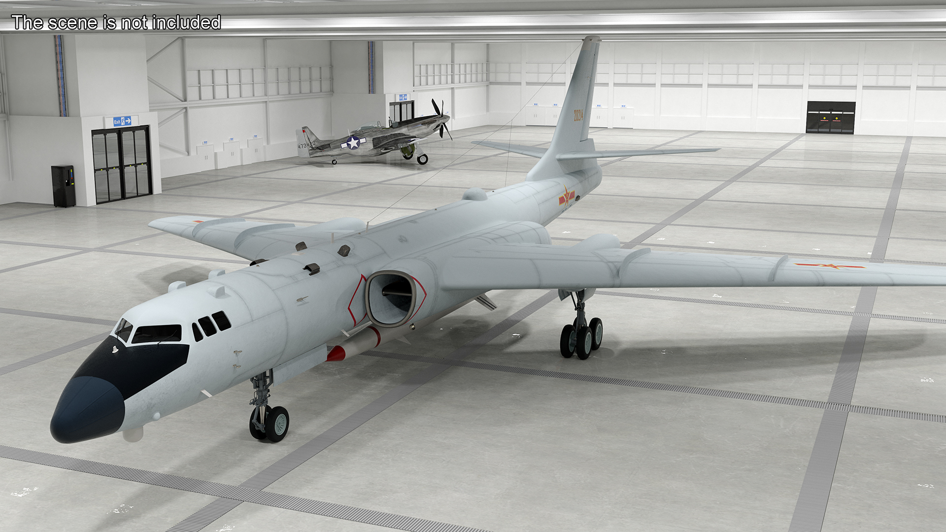 3D model Xian H-6 China Strategic Bomber with Strategic Strike Weapon